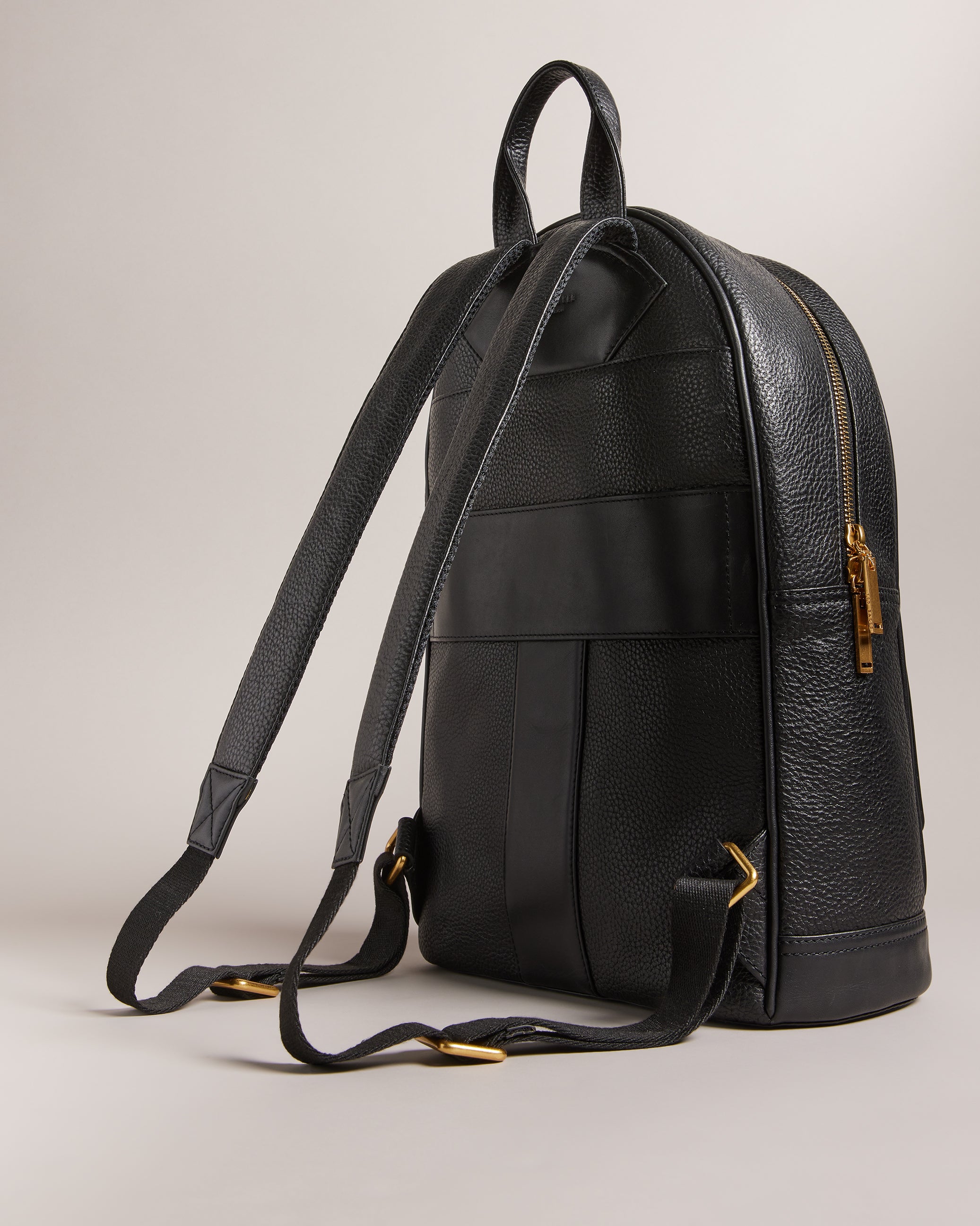 Nishay Soft Grainy Leather Backpack Black