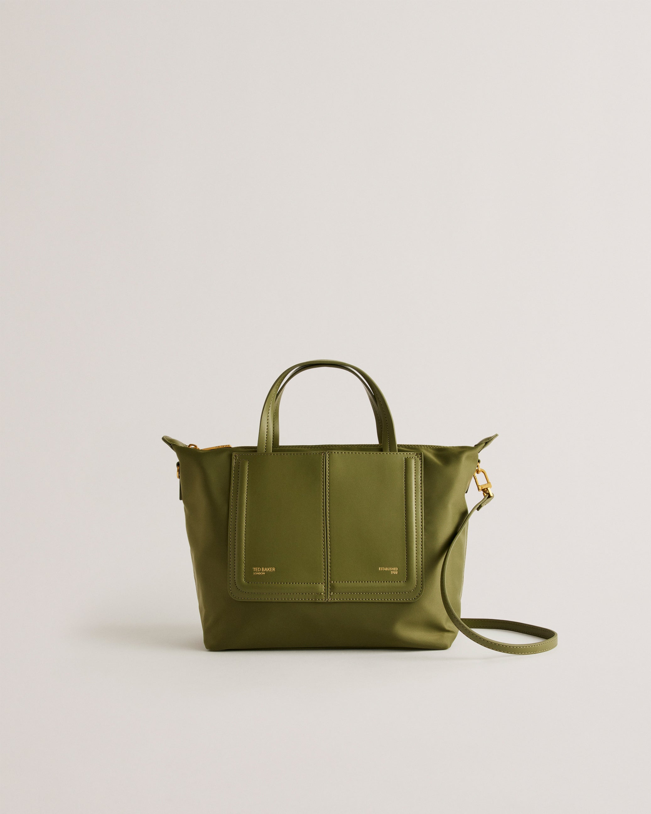 Buy Voyena Nylon Faux Leather Detail Tote Bag Dk Green Ted Baker KSA