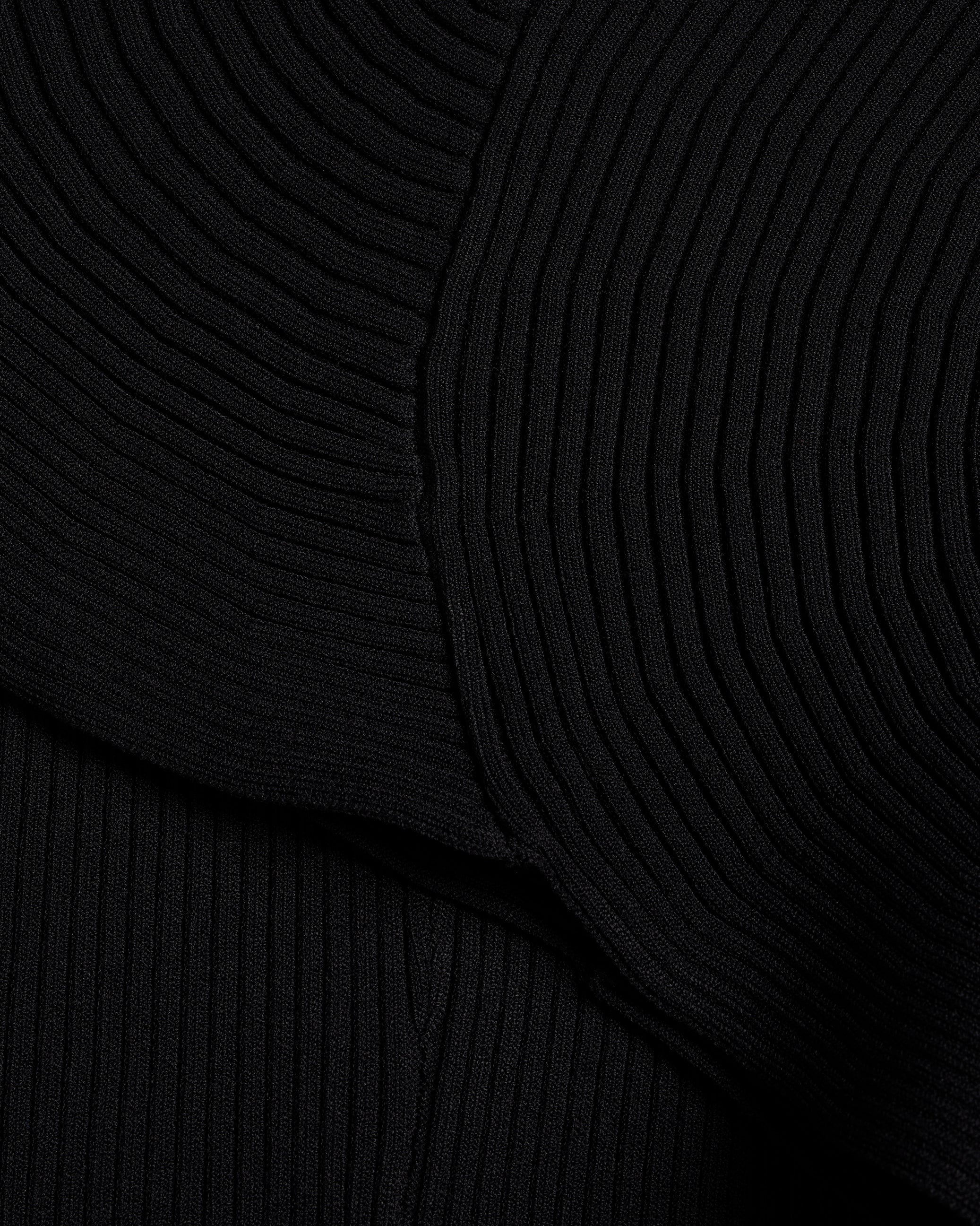 Black Ribbed Knit Fabric 