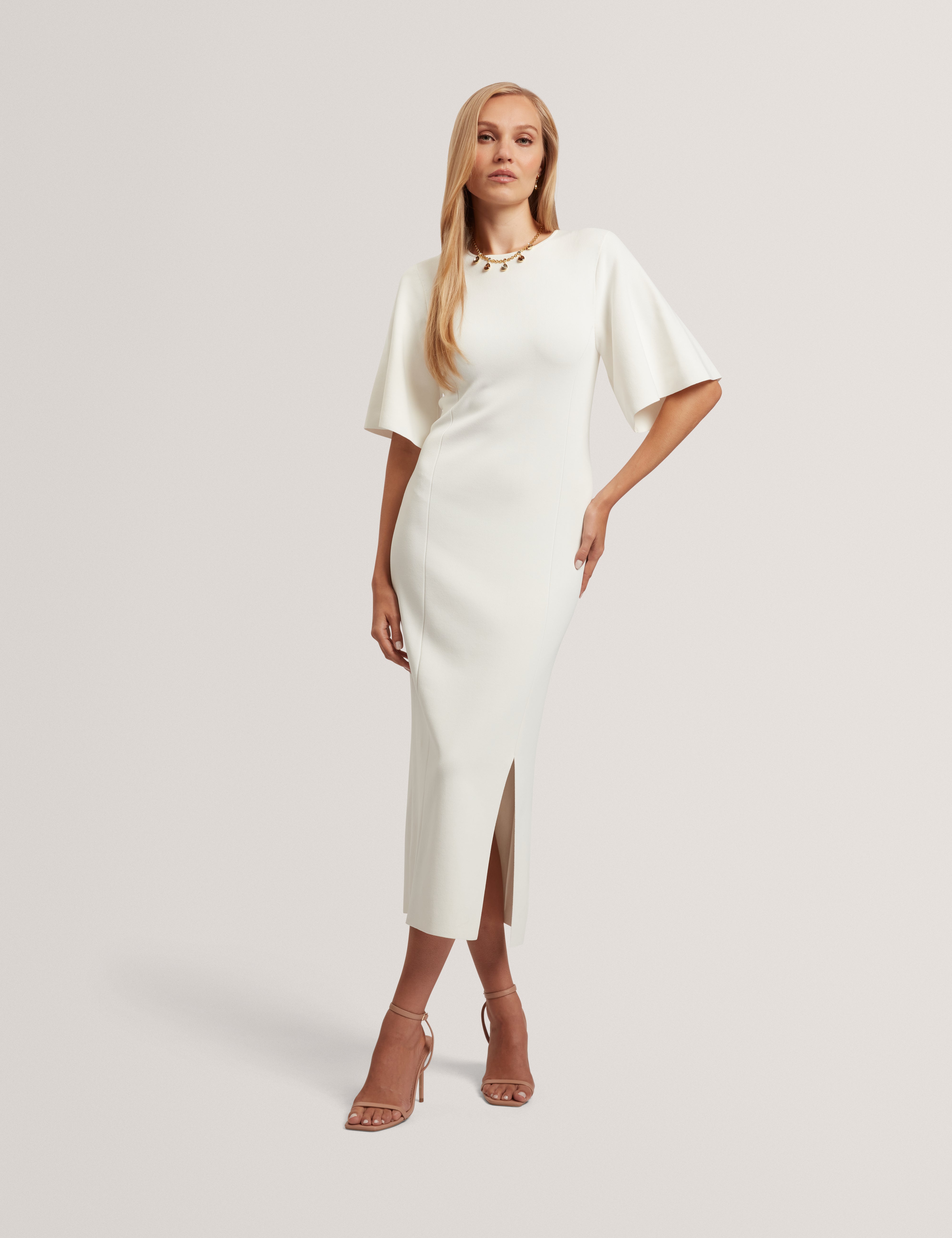Aedna Bodycon Knit Dress Ivory Aedna Bodycon Knit Dress Ivory
