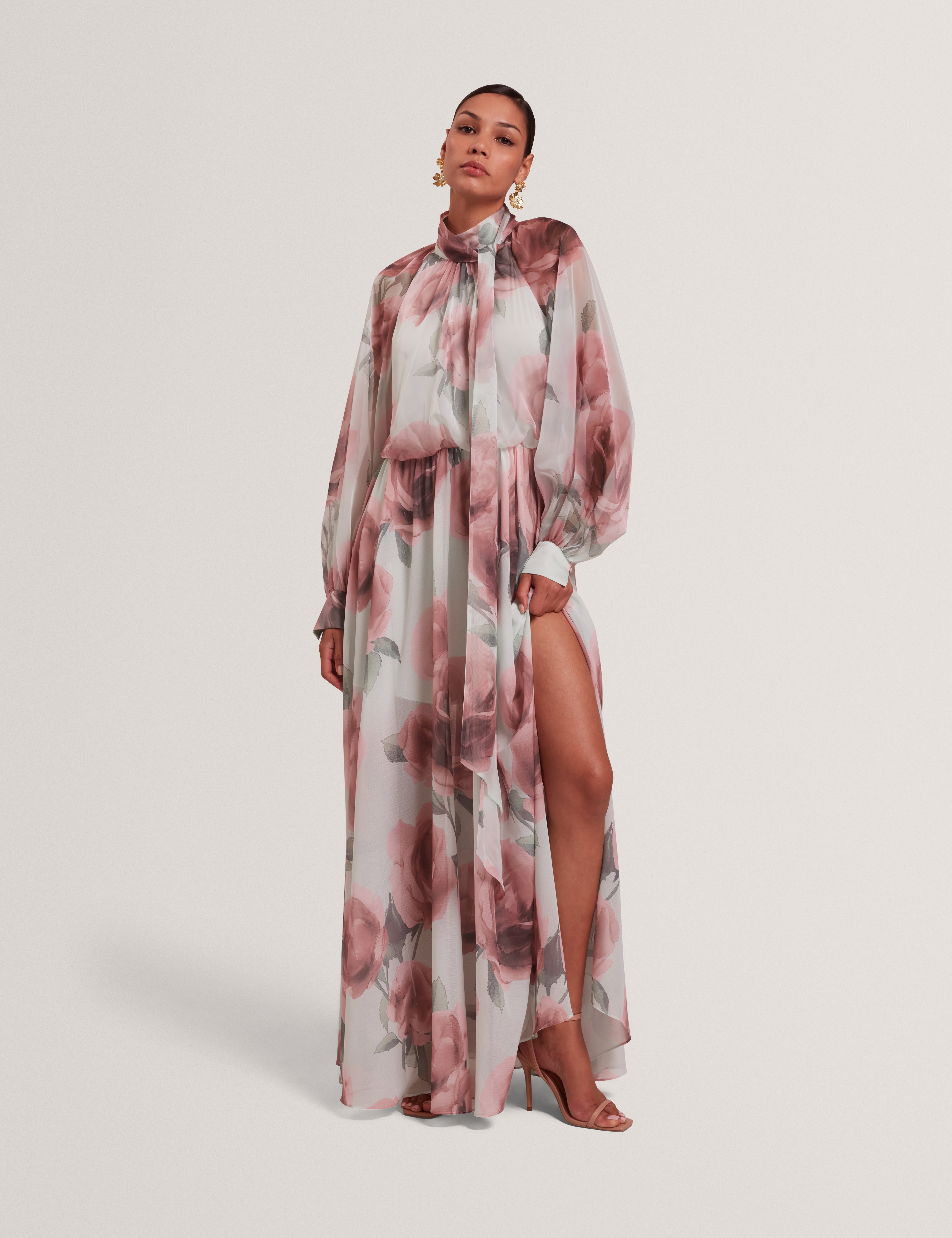 ted baker floral dress long sleeve Ted Baker Floral Long Sleeve Dress In Orange