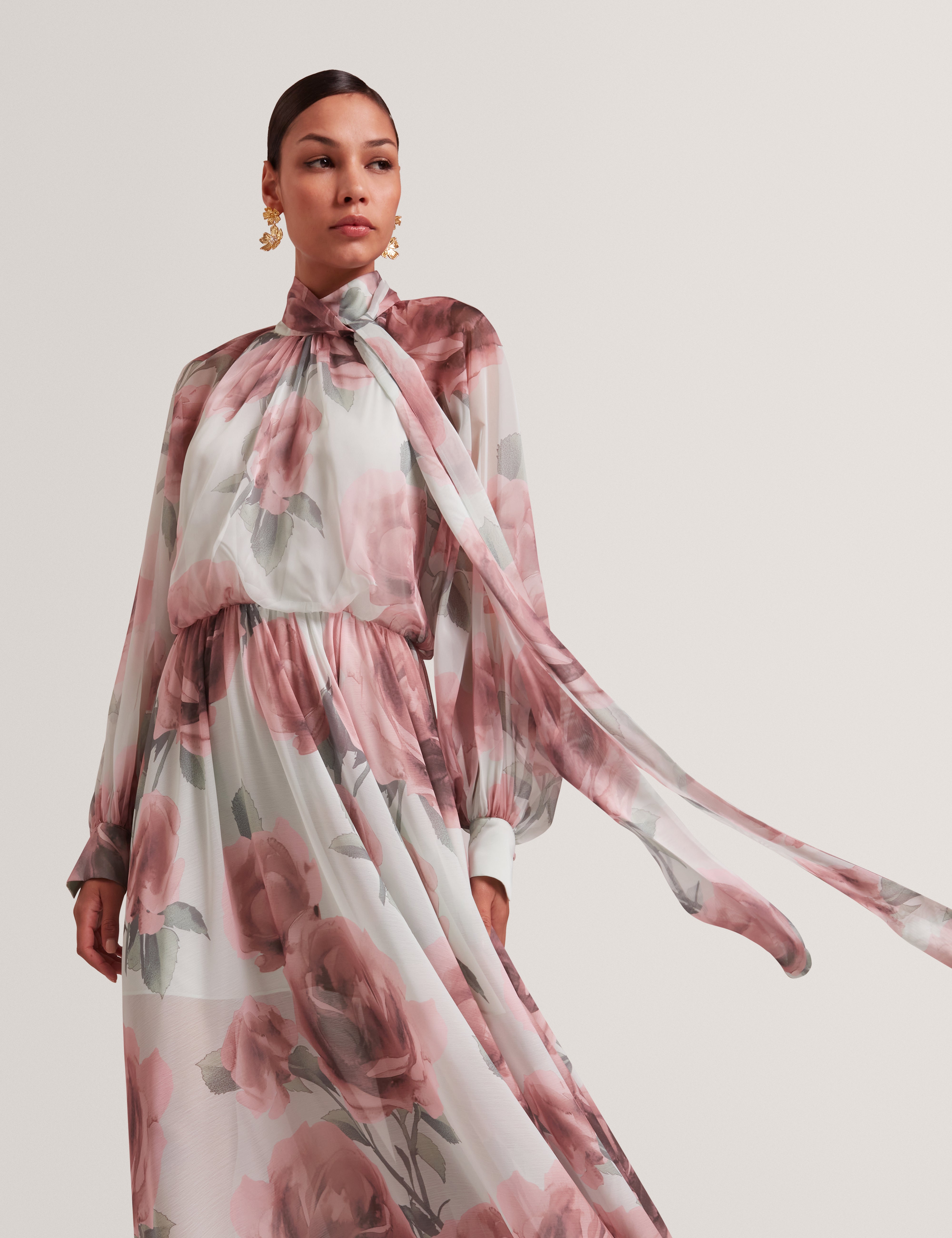 ted baker long sleeve floral dress Long Sleeve Button Front Mini Dress by Ted Baker London