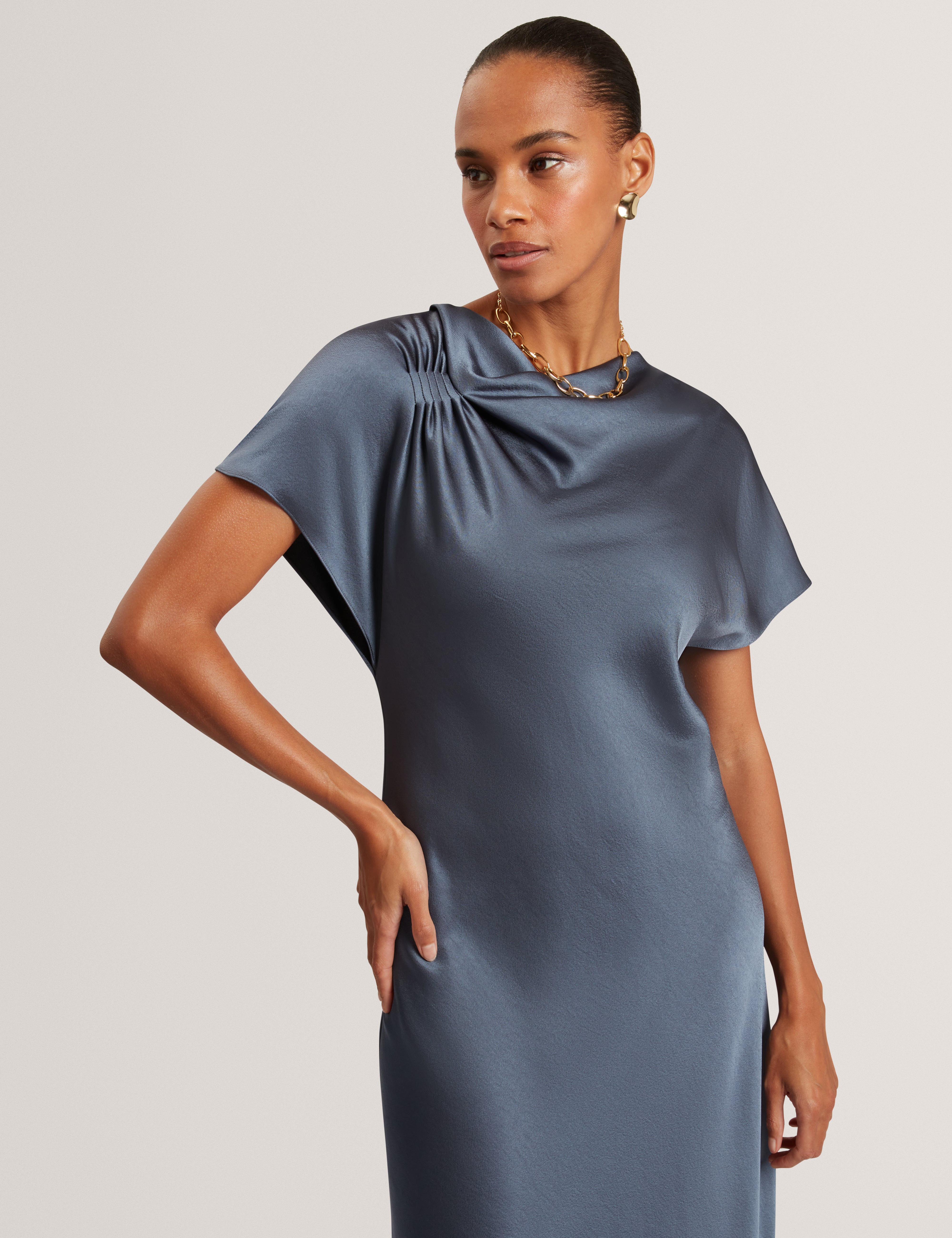 ted baker dress grey Ted Baker Grey Suit Midi Dress A Line