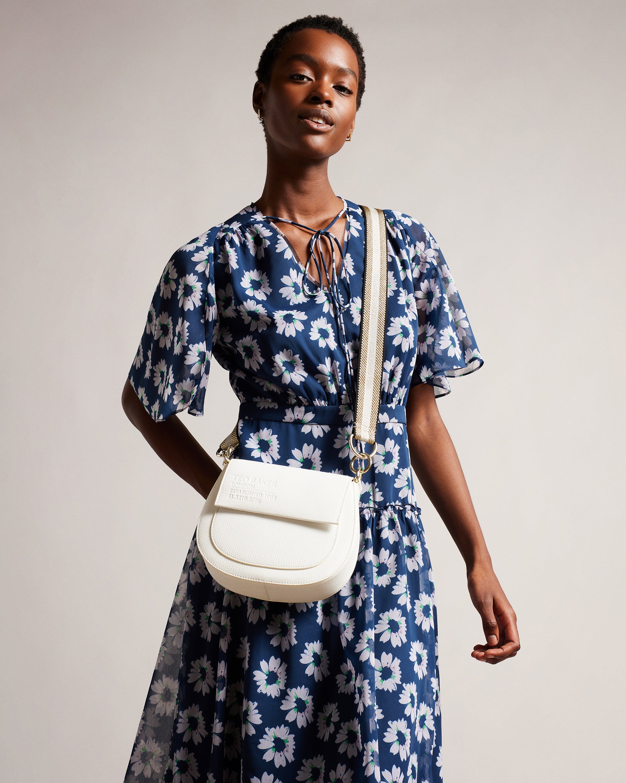 Branded webbing satchel cross body Clearance