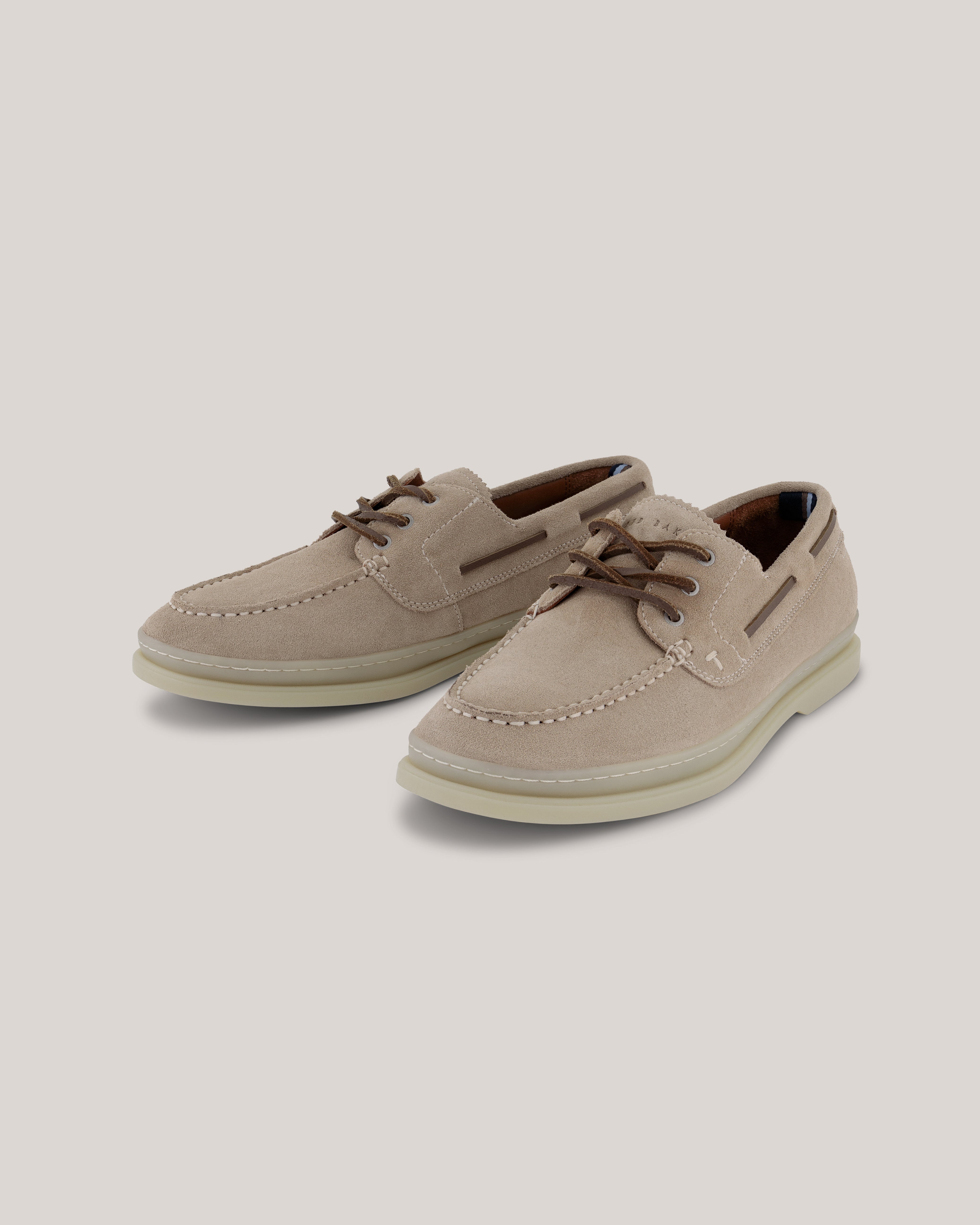 Cromerr Platform Lace Up Suede Shoe Natural