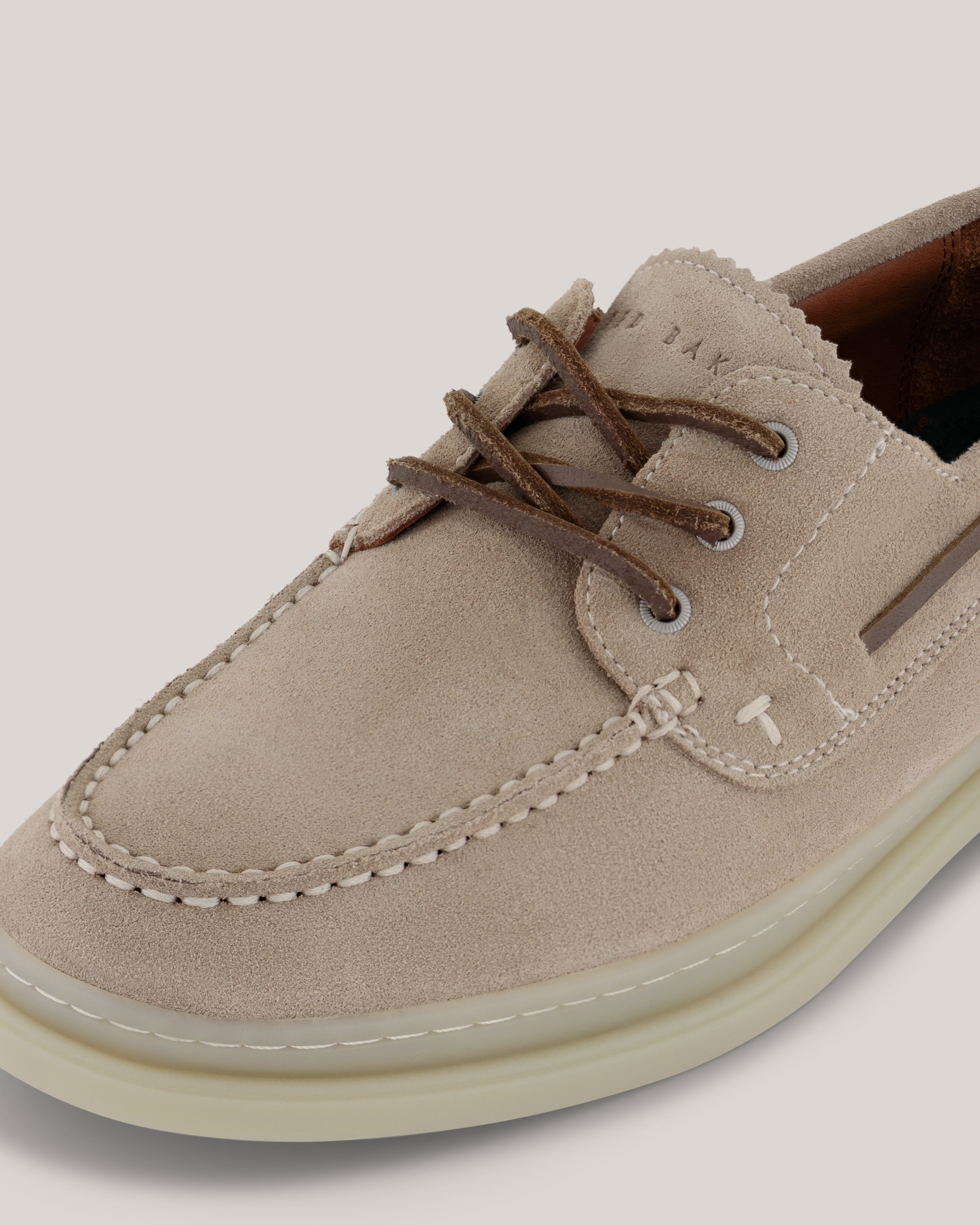 Cromerr Platform Lace Up Suede Shoe Natural