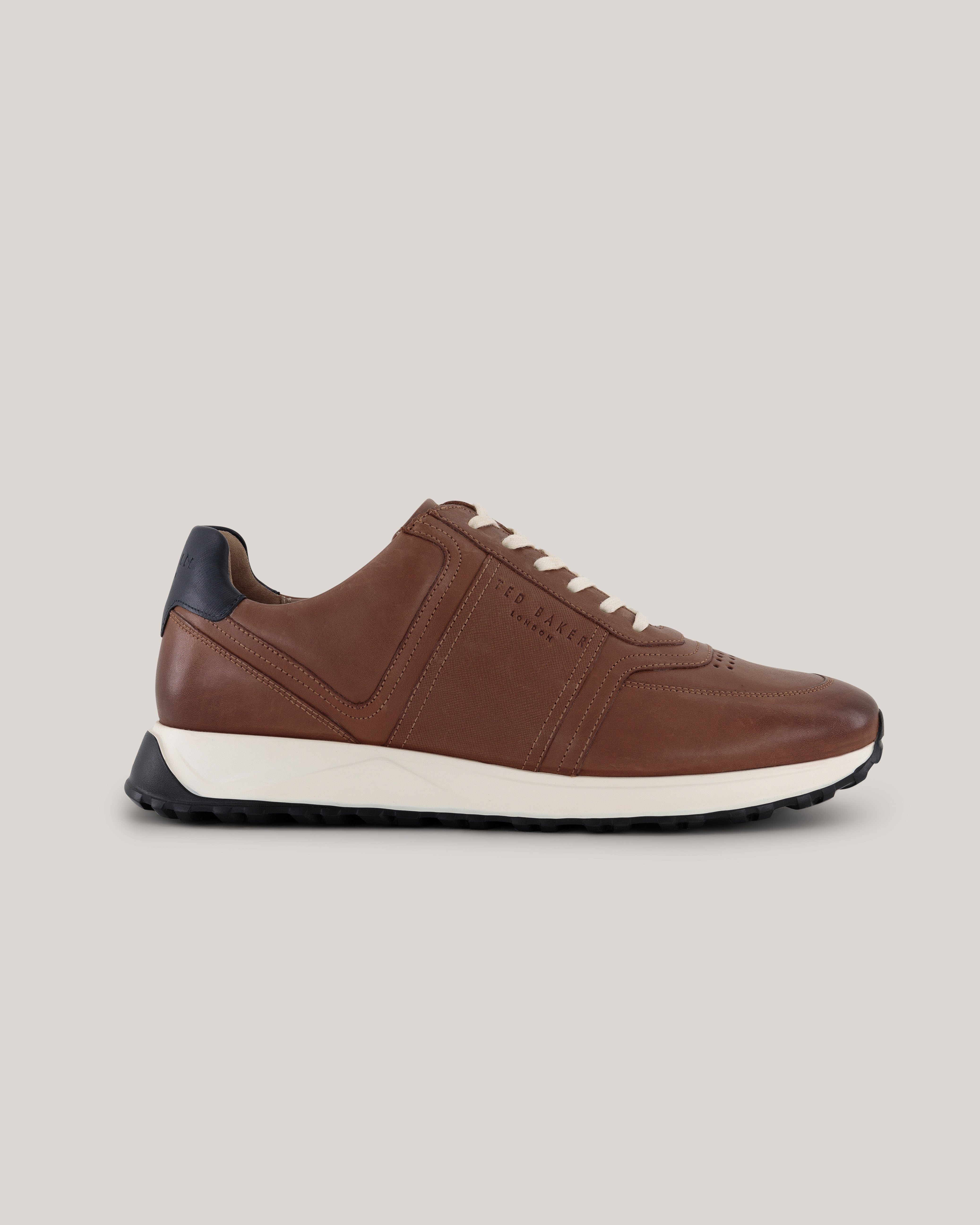 Fraine Leather Lace Up Jogger Brown