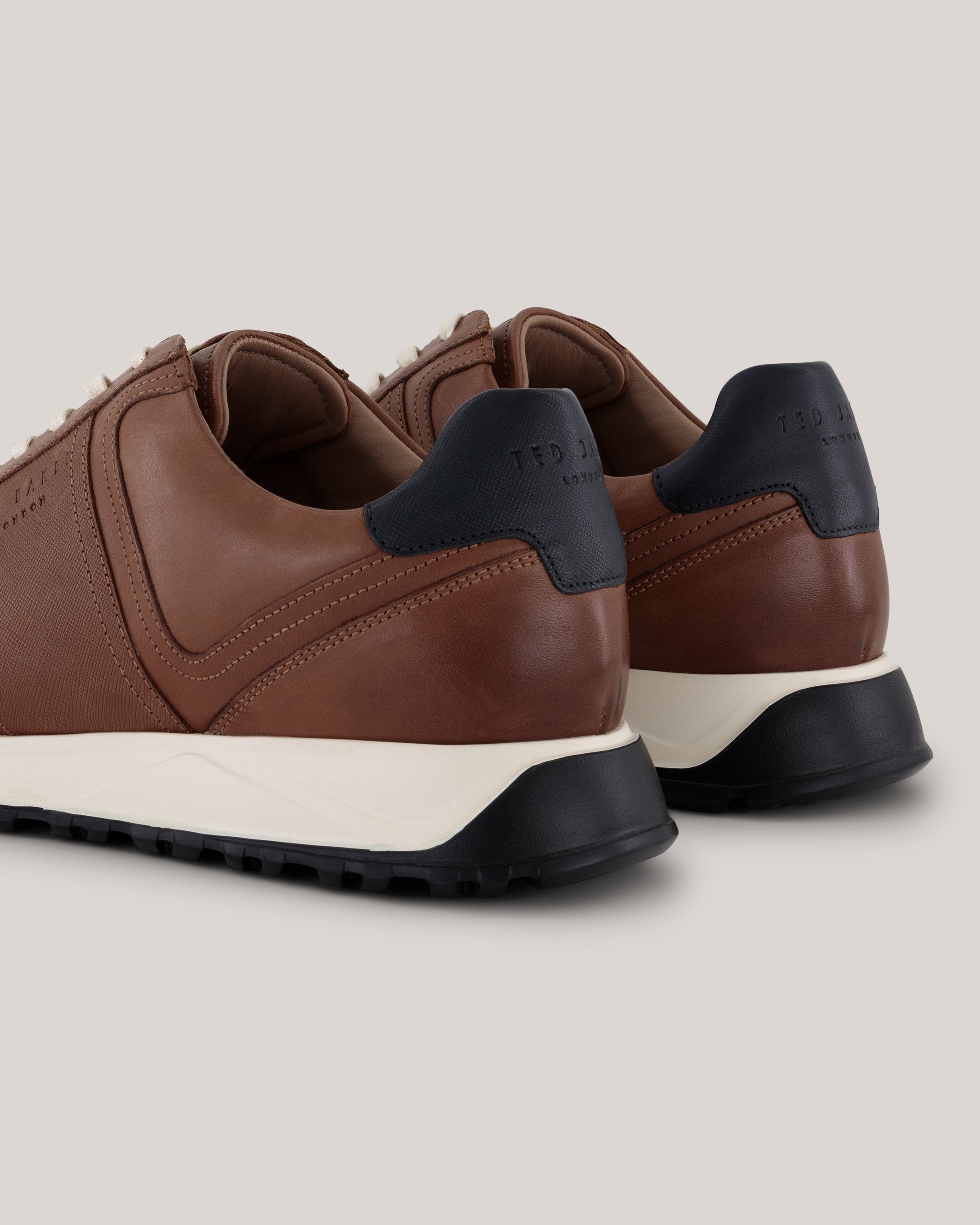Fraine Leather Lace Up Jogger Brown