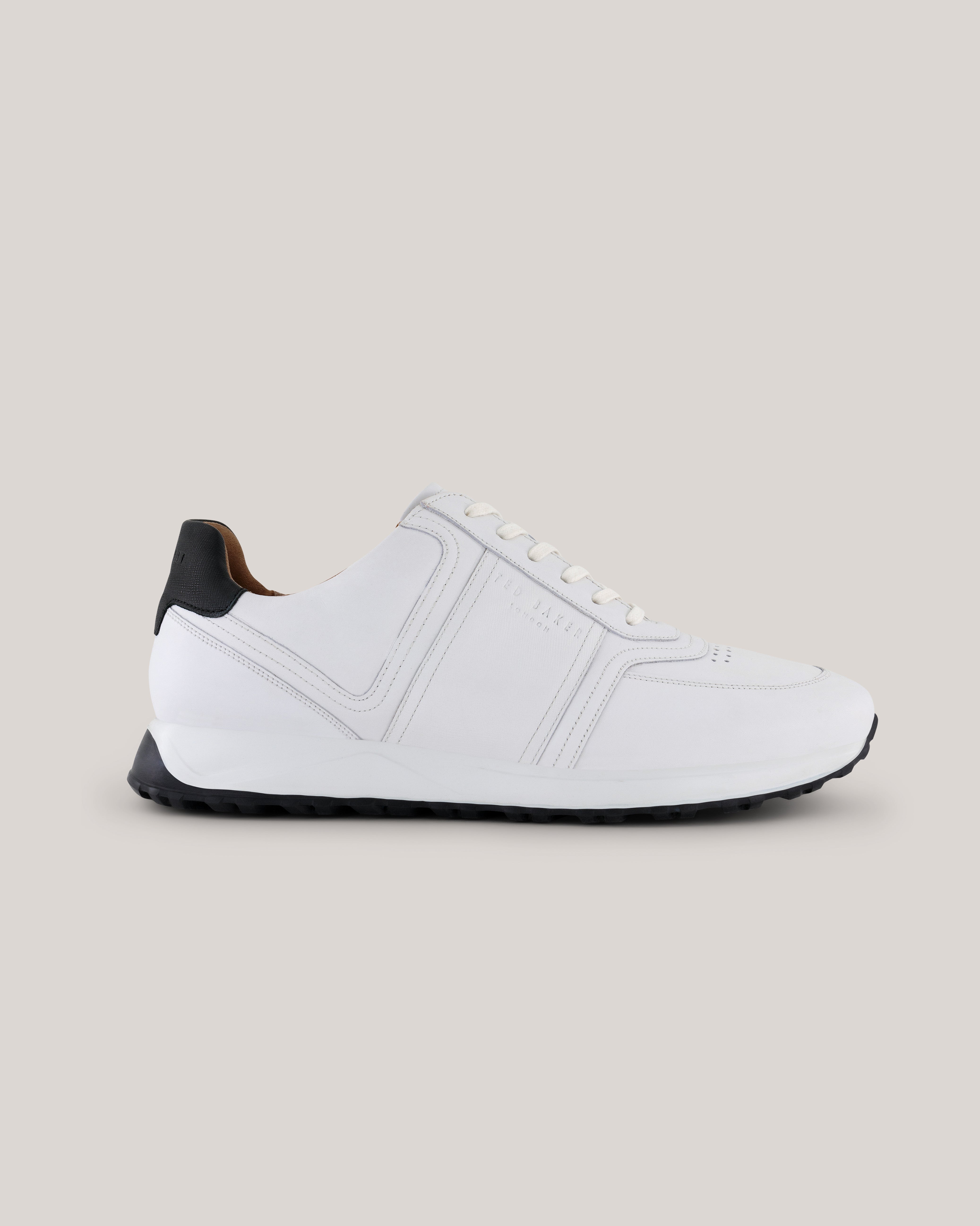 Fraine Leather Lace Up Jogger White