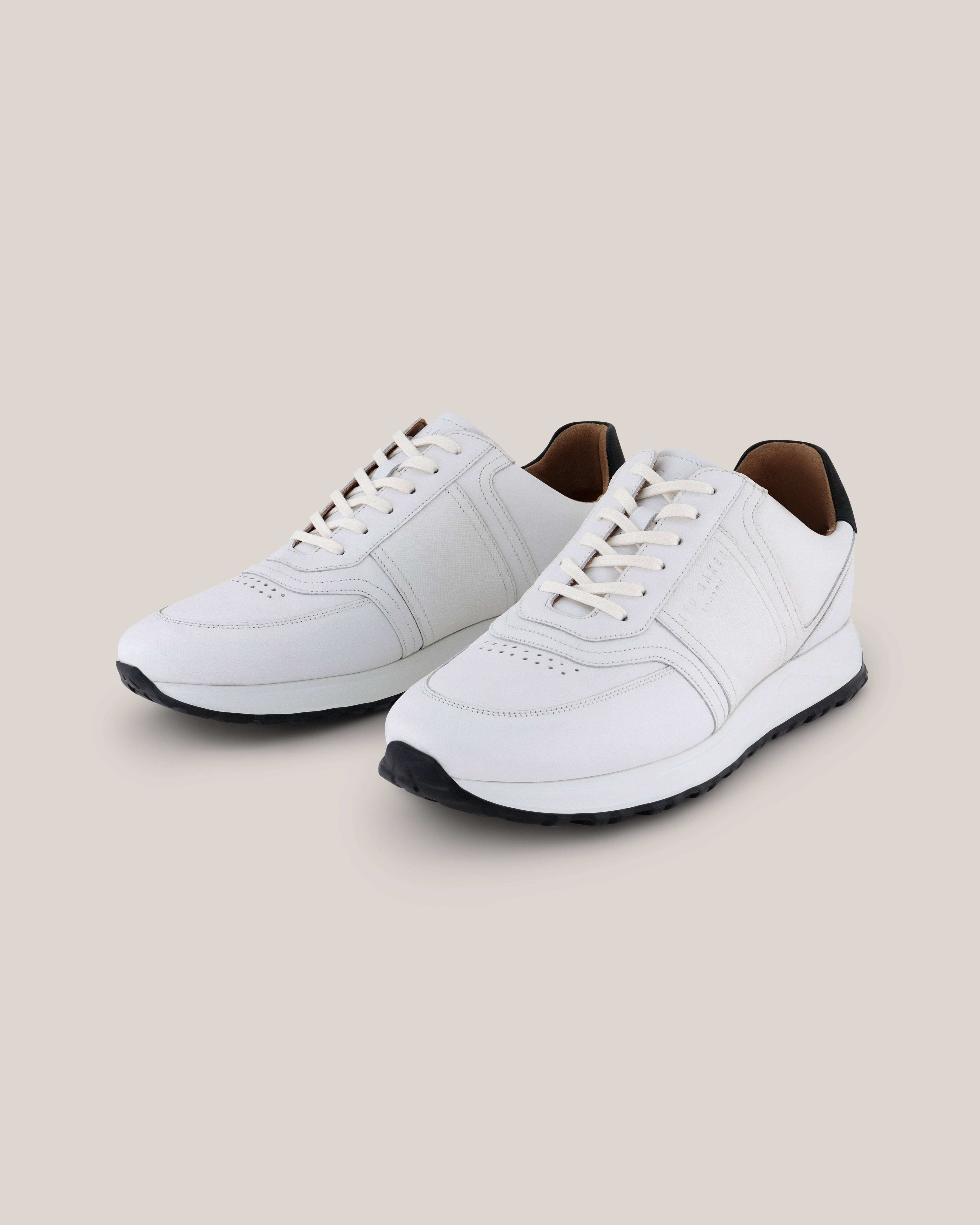 Fraine Leather Lace Up Jogger White