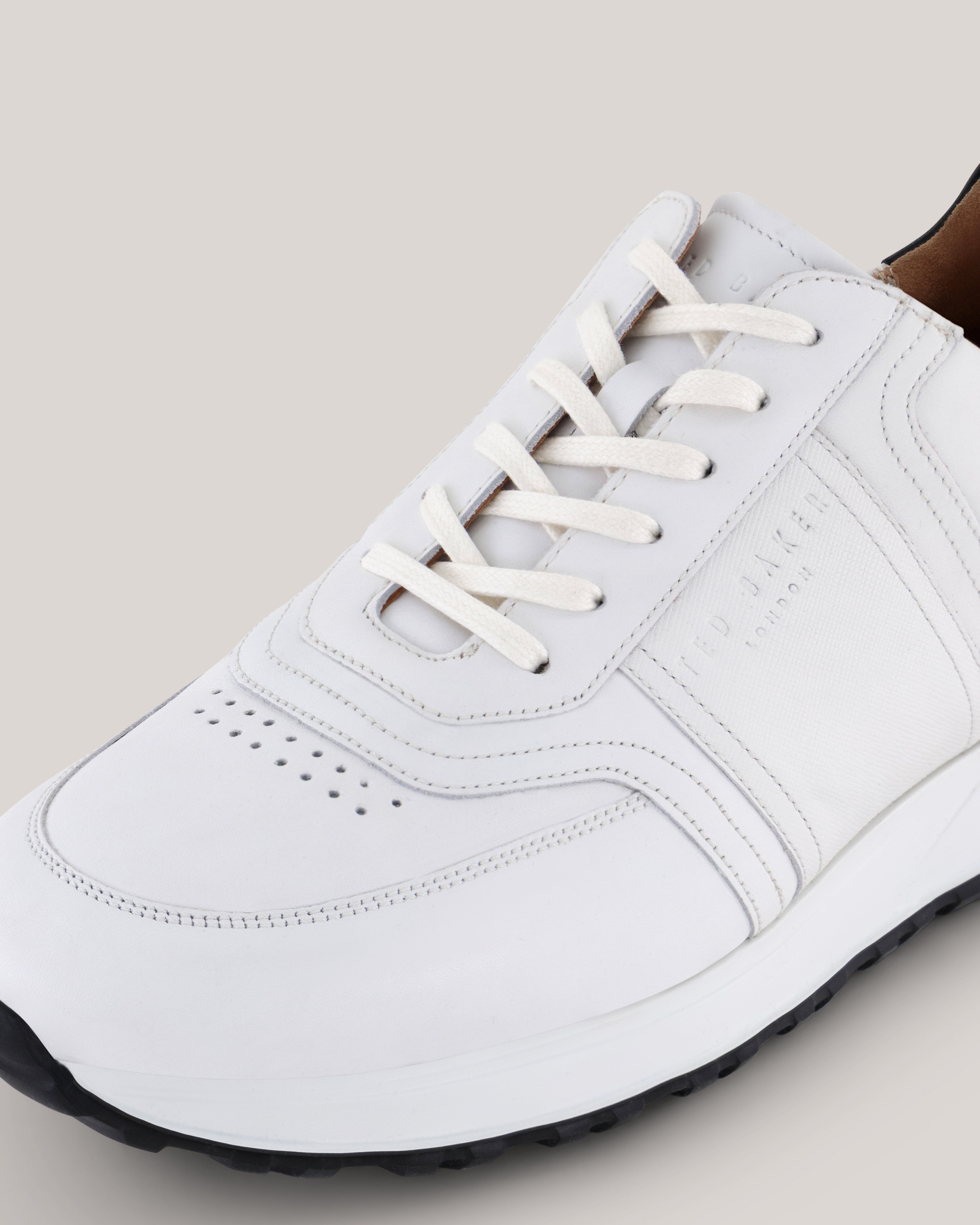 Fraine Leather Lace Up Jogger White