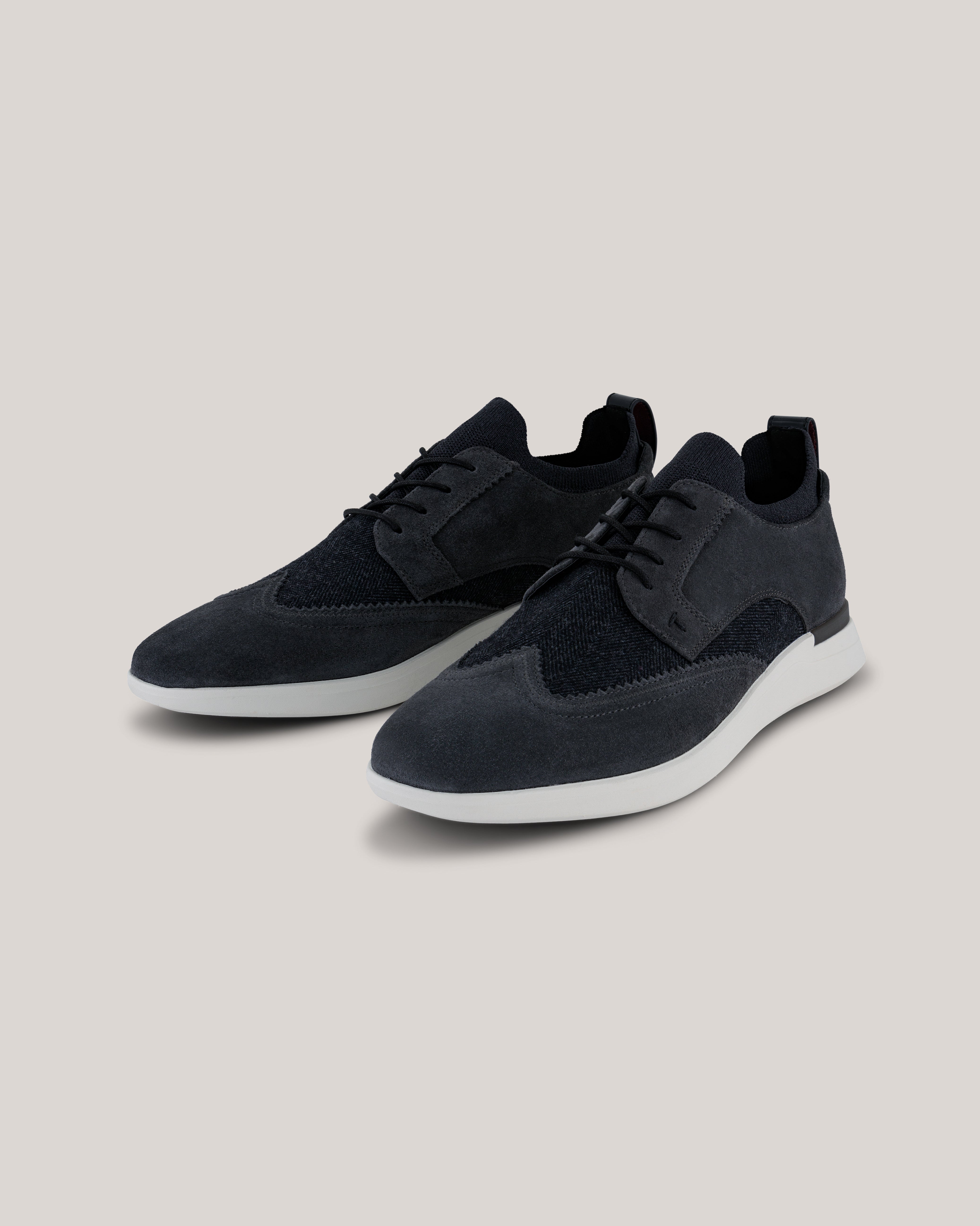 Haltton Hybrid Wingtip With A Knit S Charcoal