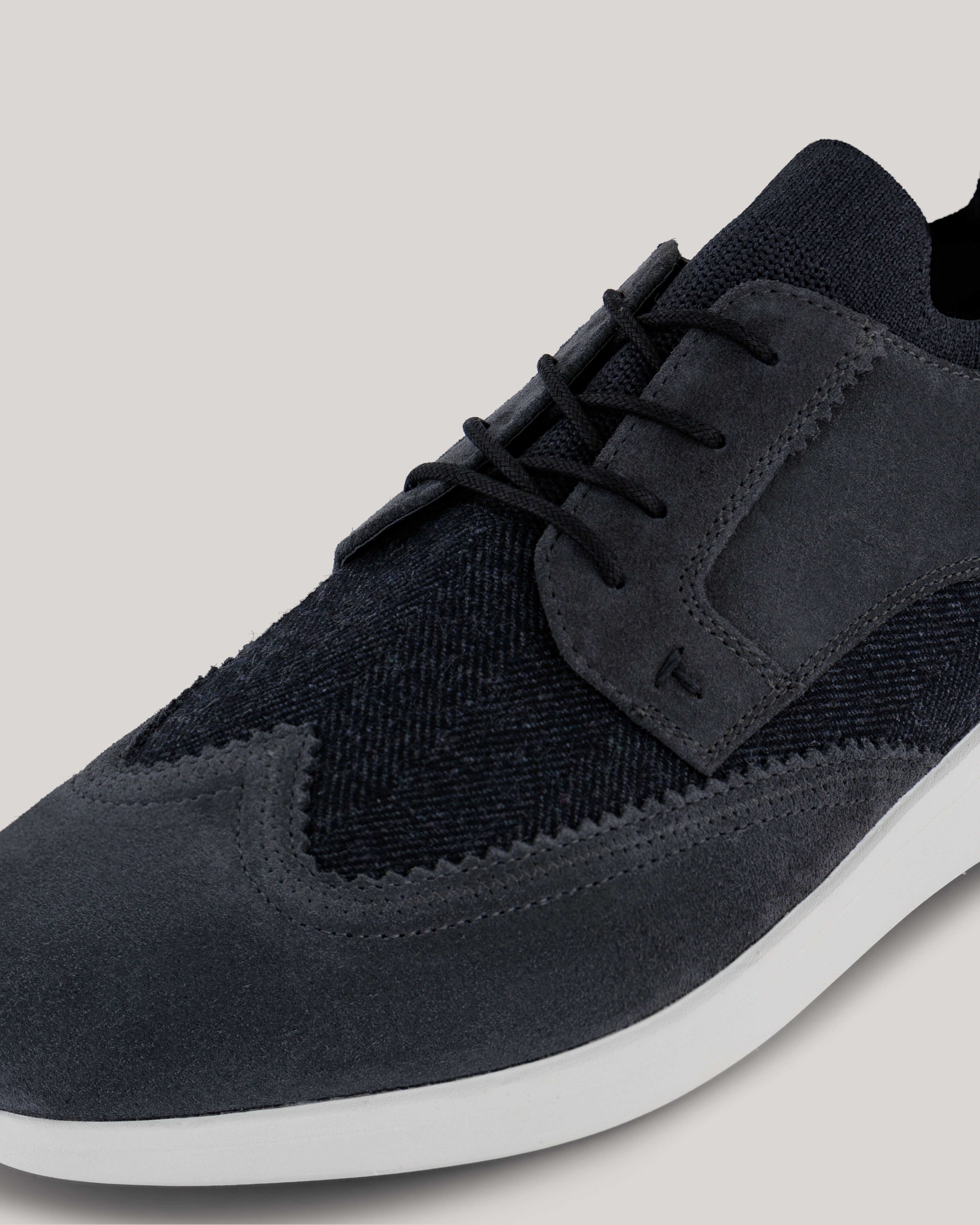 Haltton Hybrid Wingtip With A Knit S Charcoal