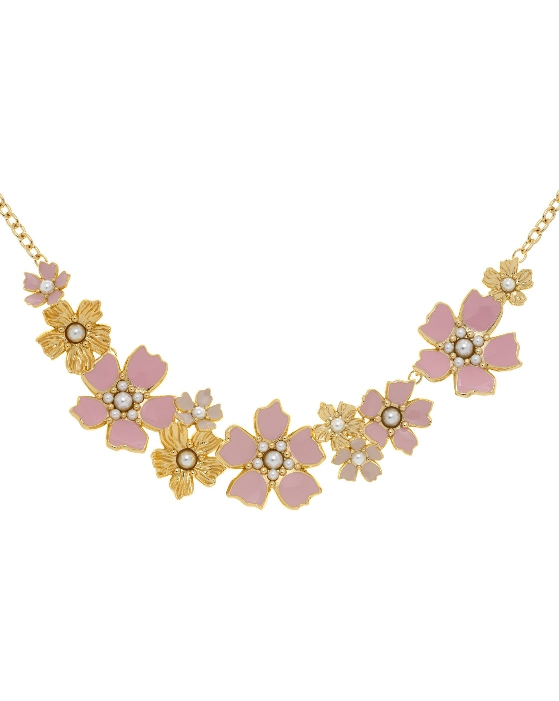 Petarla Flower Statement Necklace Gold