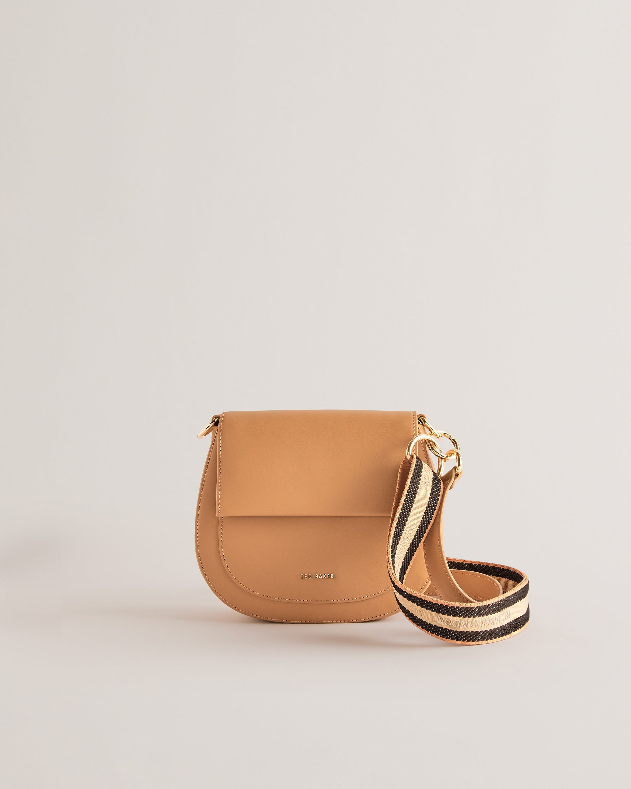 Darcell Branded Webbing Satchel Cross Taupe