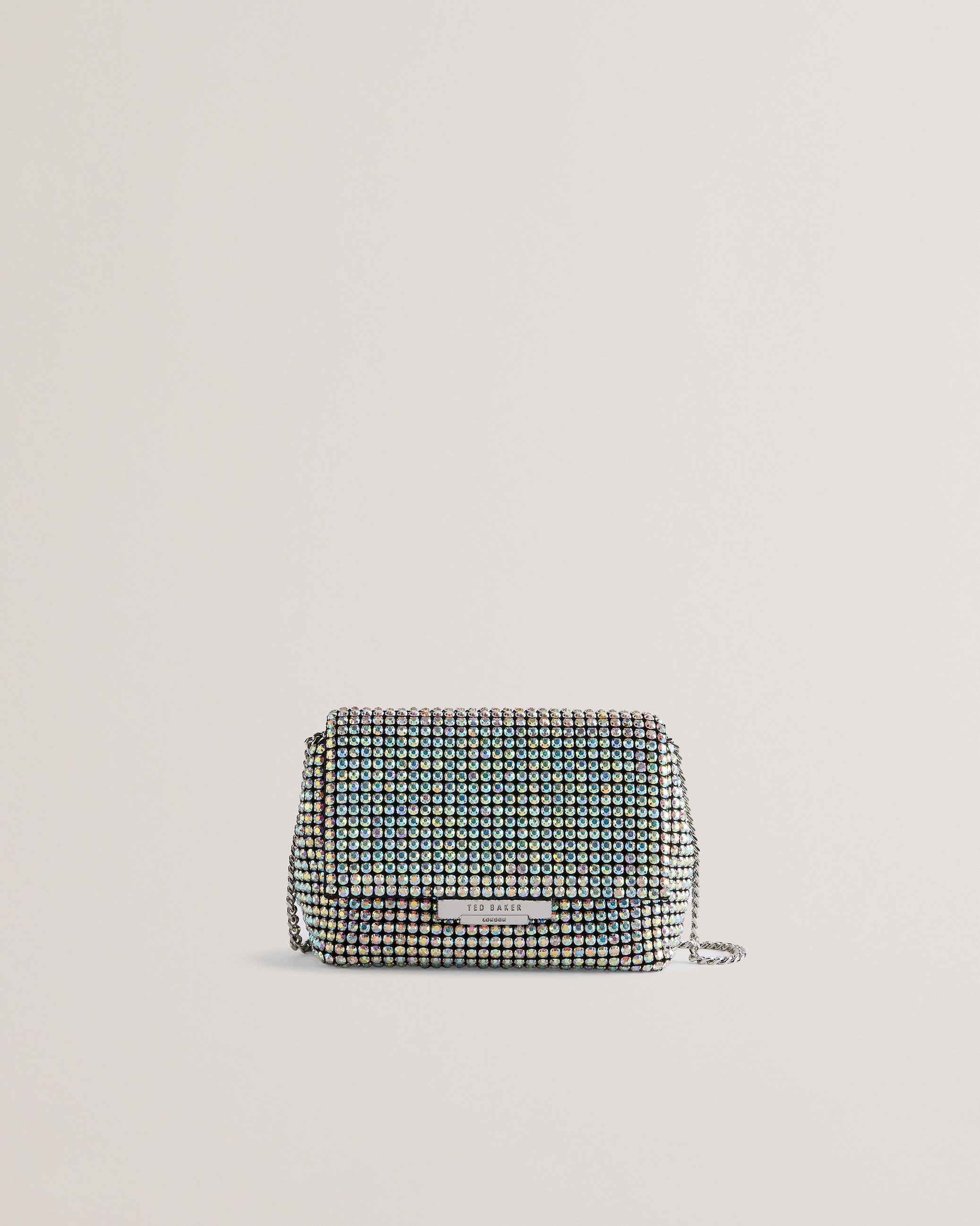 Gliters Crystal Mini Crossbody Bag Silver