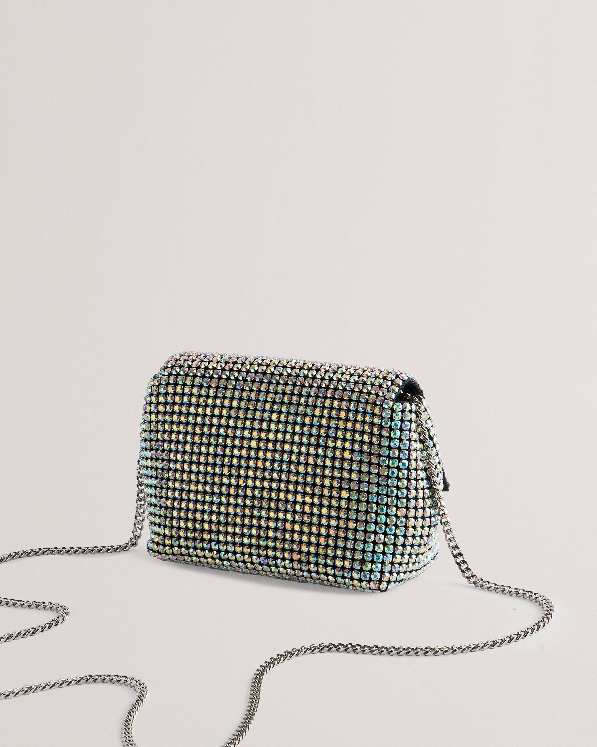 Gliters Crystal Mini Crossbody Bag Silver