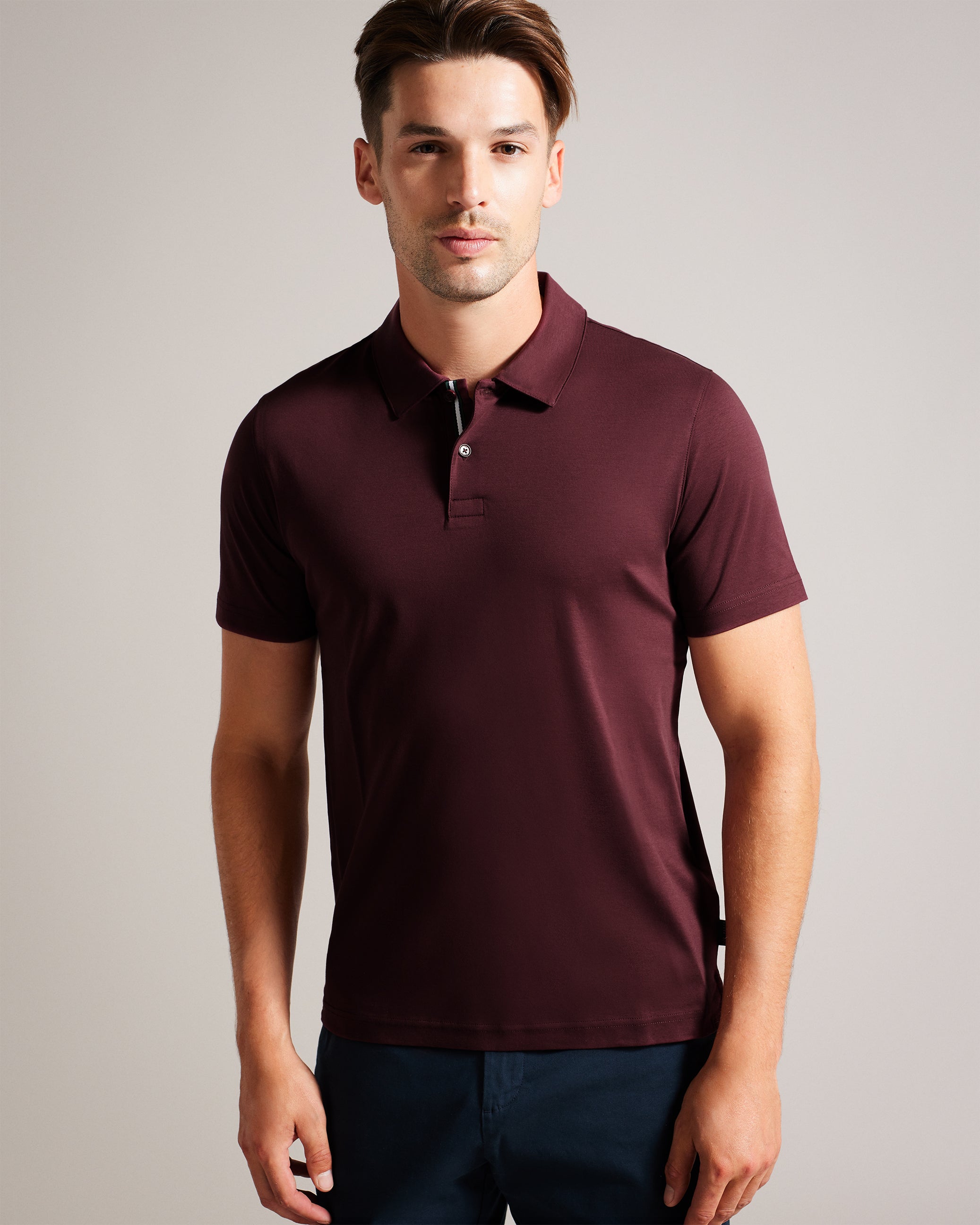 Zeiter Short Sleeve Slim Soft Touch Polo Maroon