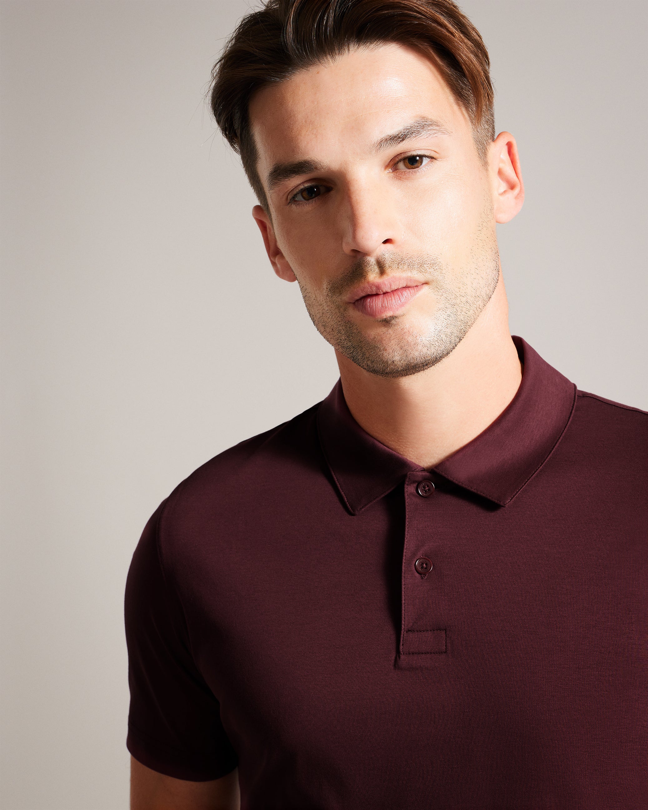 Zeiter Short Sleeve Slim Soft Touch Polo Maroon