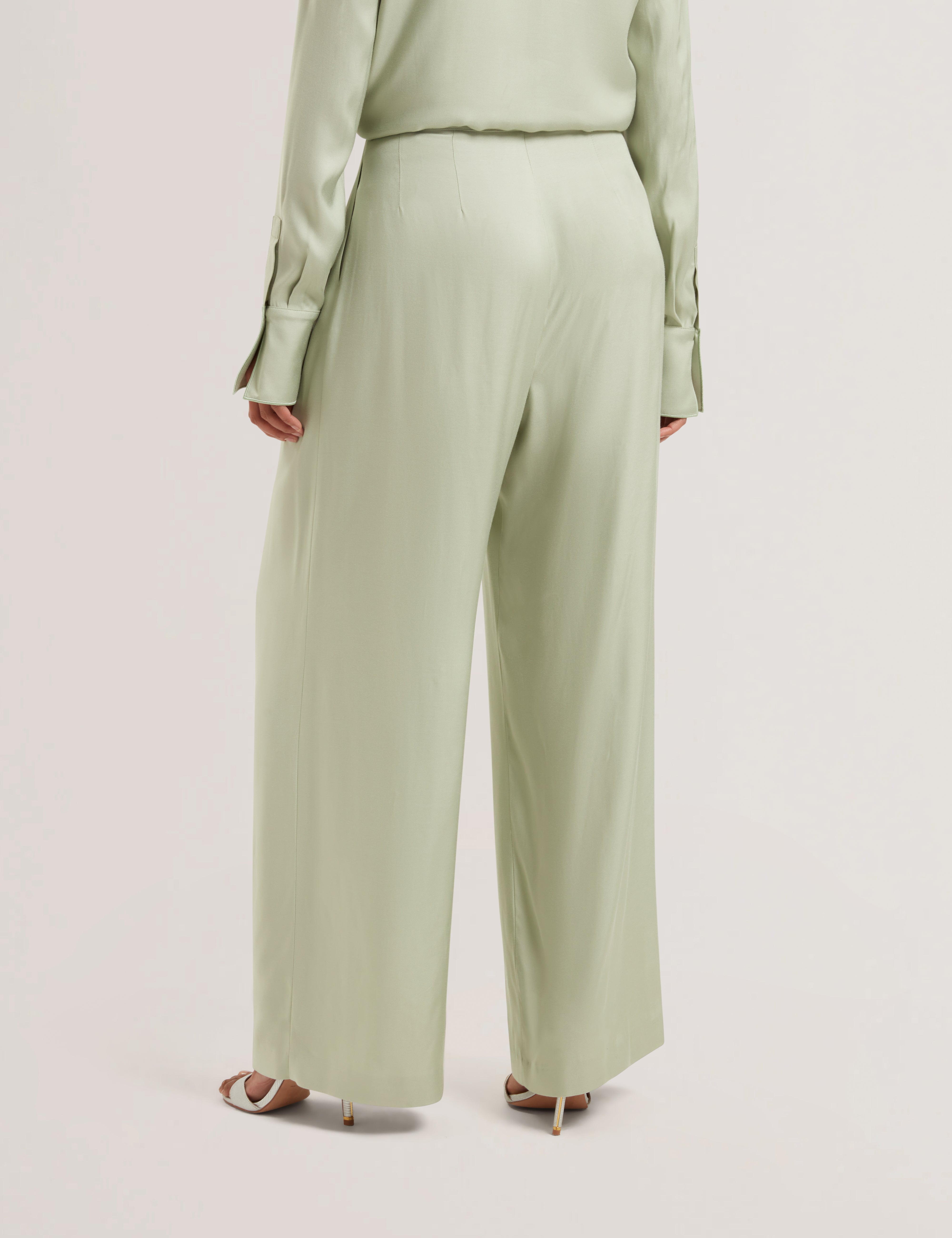 Krissi Wide Leg Trouser Lt-Green