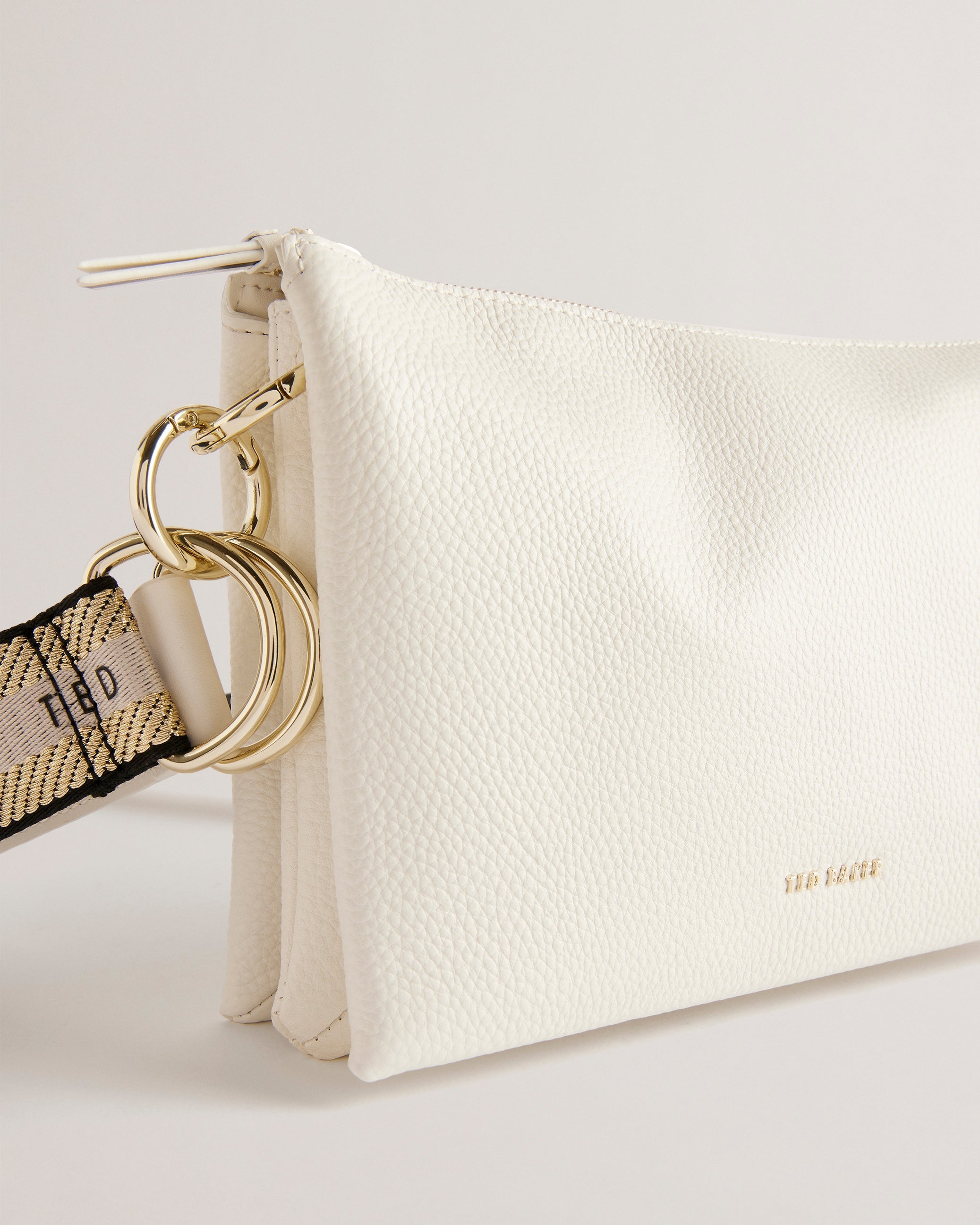 Delphia Branded Webbing Cross Body Bag White