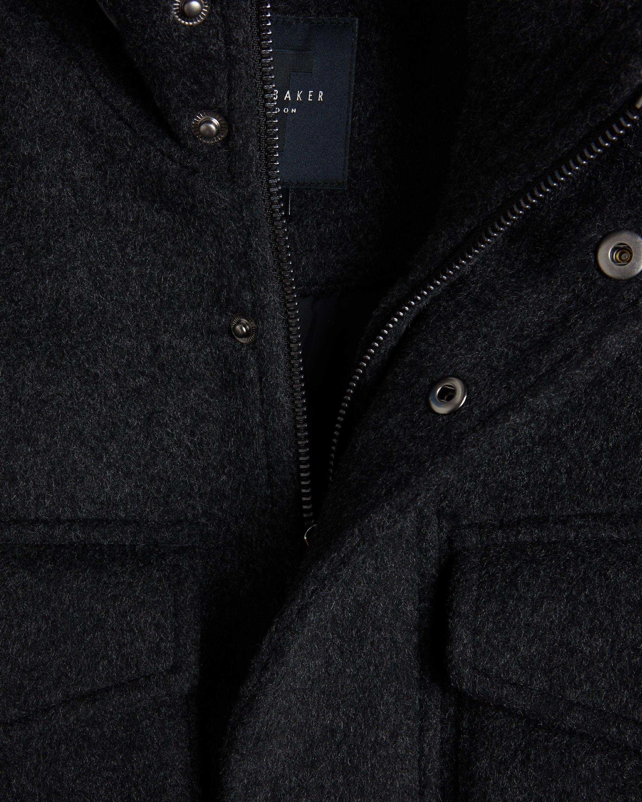 Knowl Funnel Neck Field Jacket Charcoal