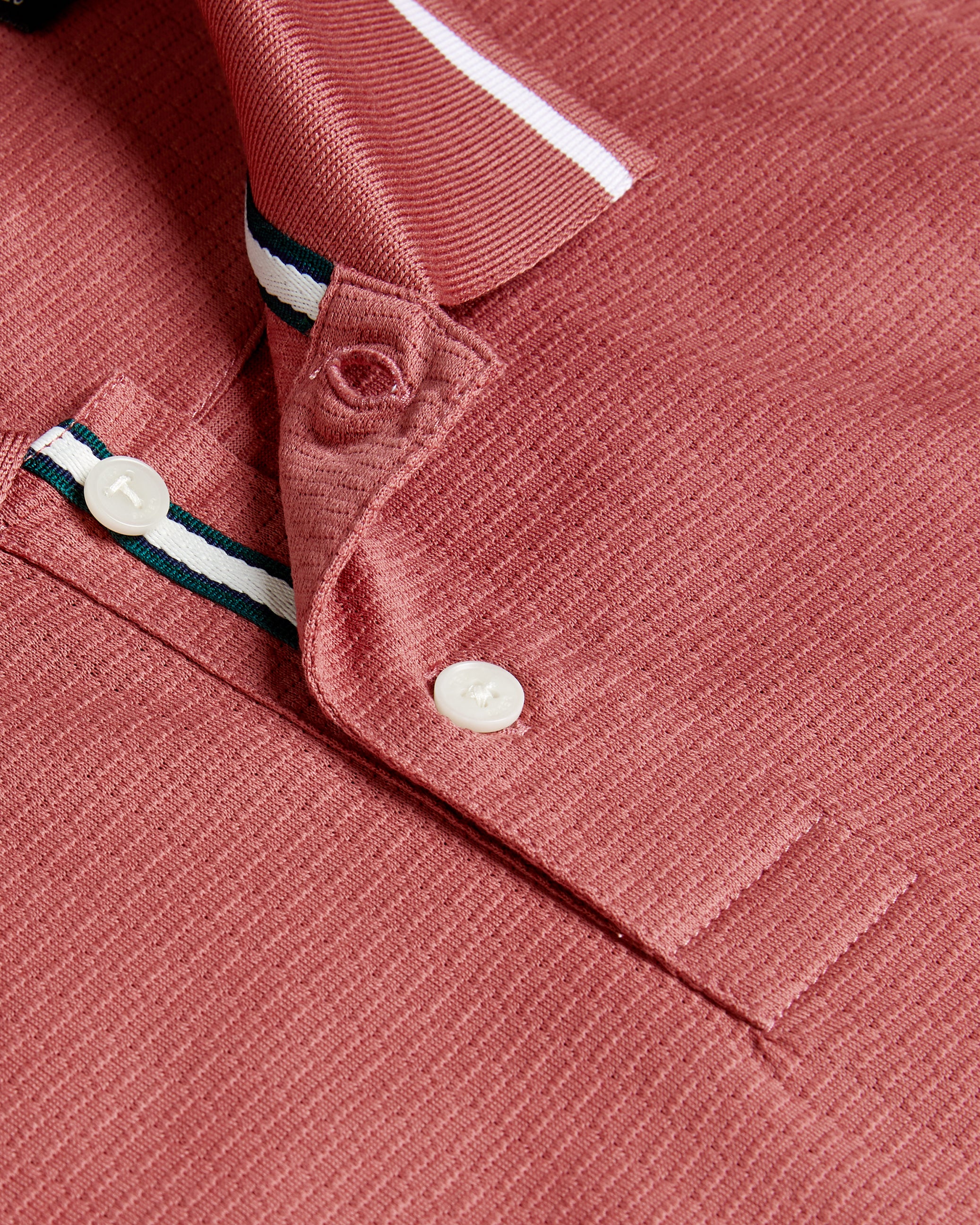 Erwen Regular Fit Textured Polo Shirt Mid-Pink