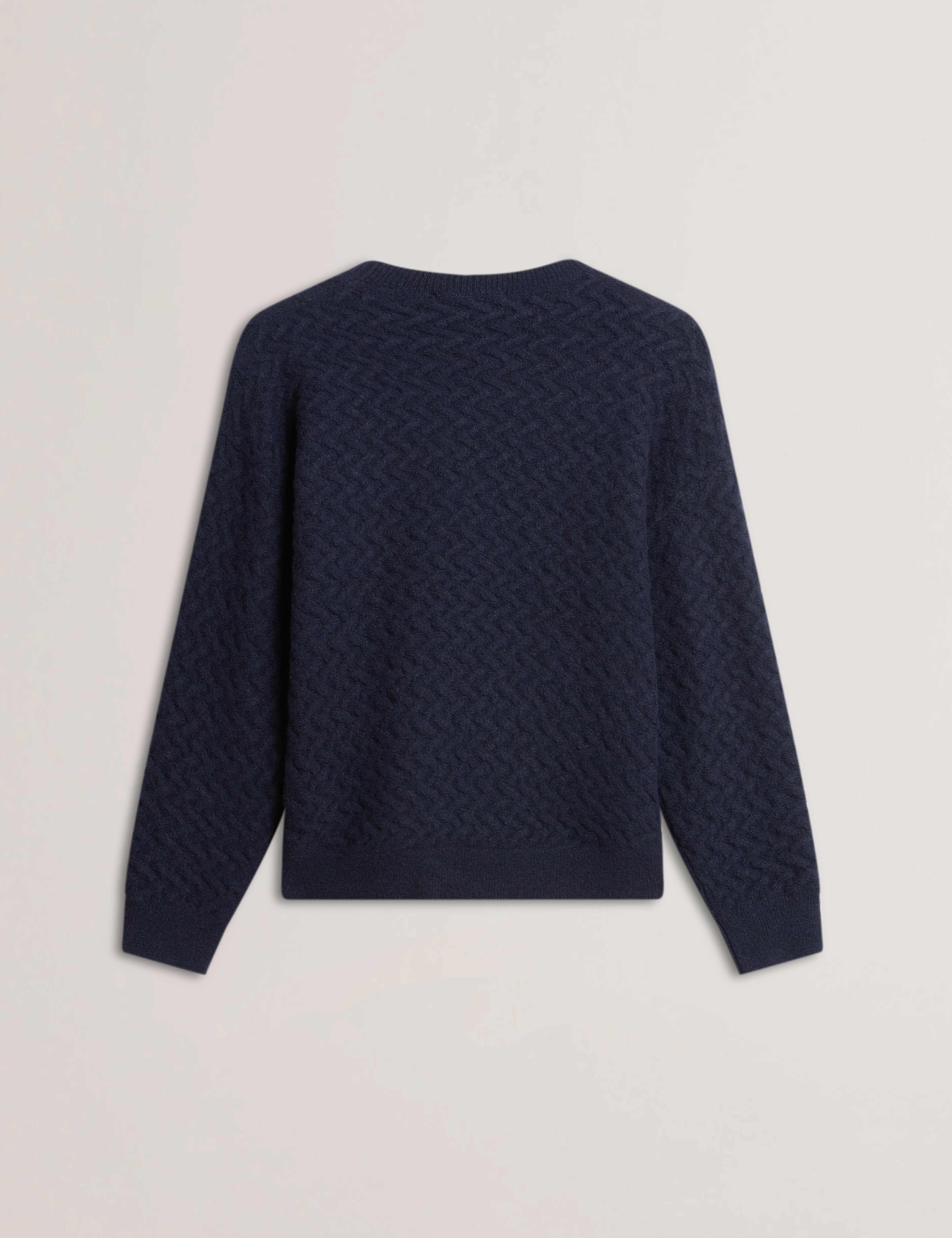 Morlea Horizontal Cable Relaxed Fit Sweater Navy