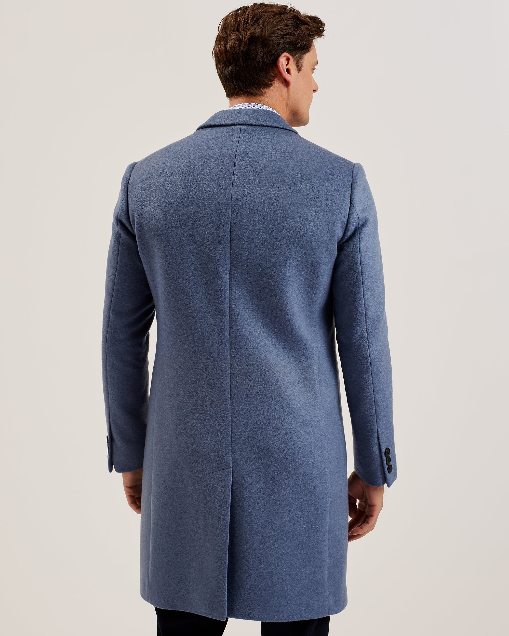 Rueby Wool Blend City Coat Mid-Blue