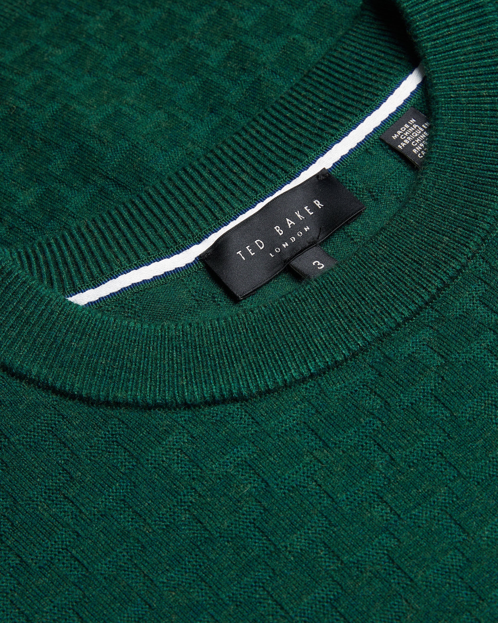 Loung Ls Diamond Stitch Crew Neck Dk-Green