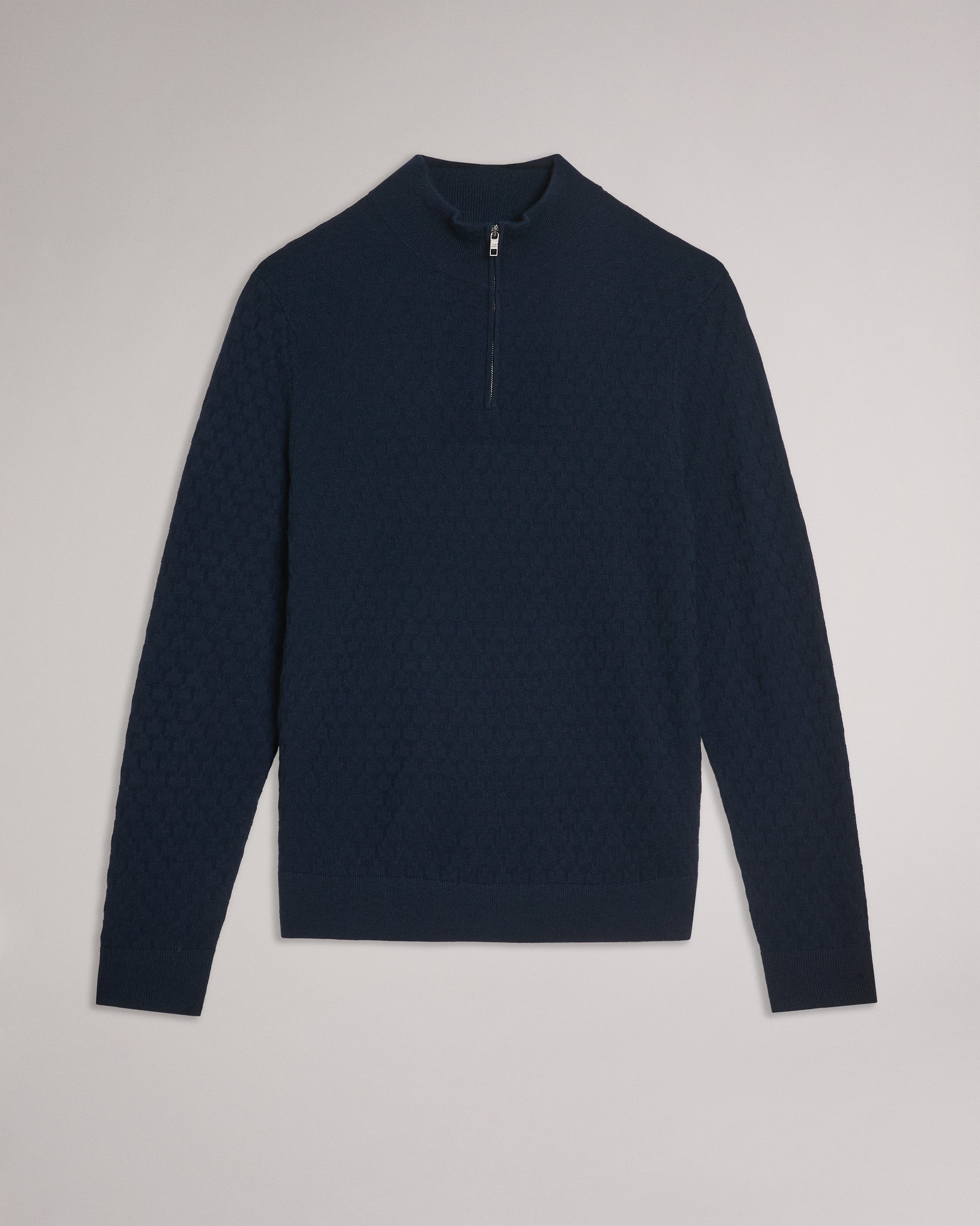 Kurnle Ls T Stitch Knitted Half Zip Navy