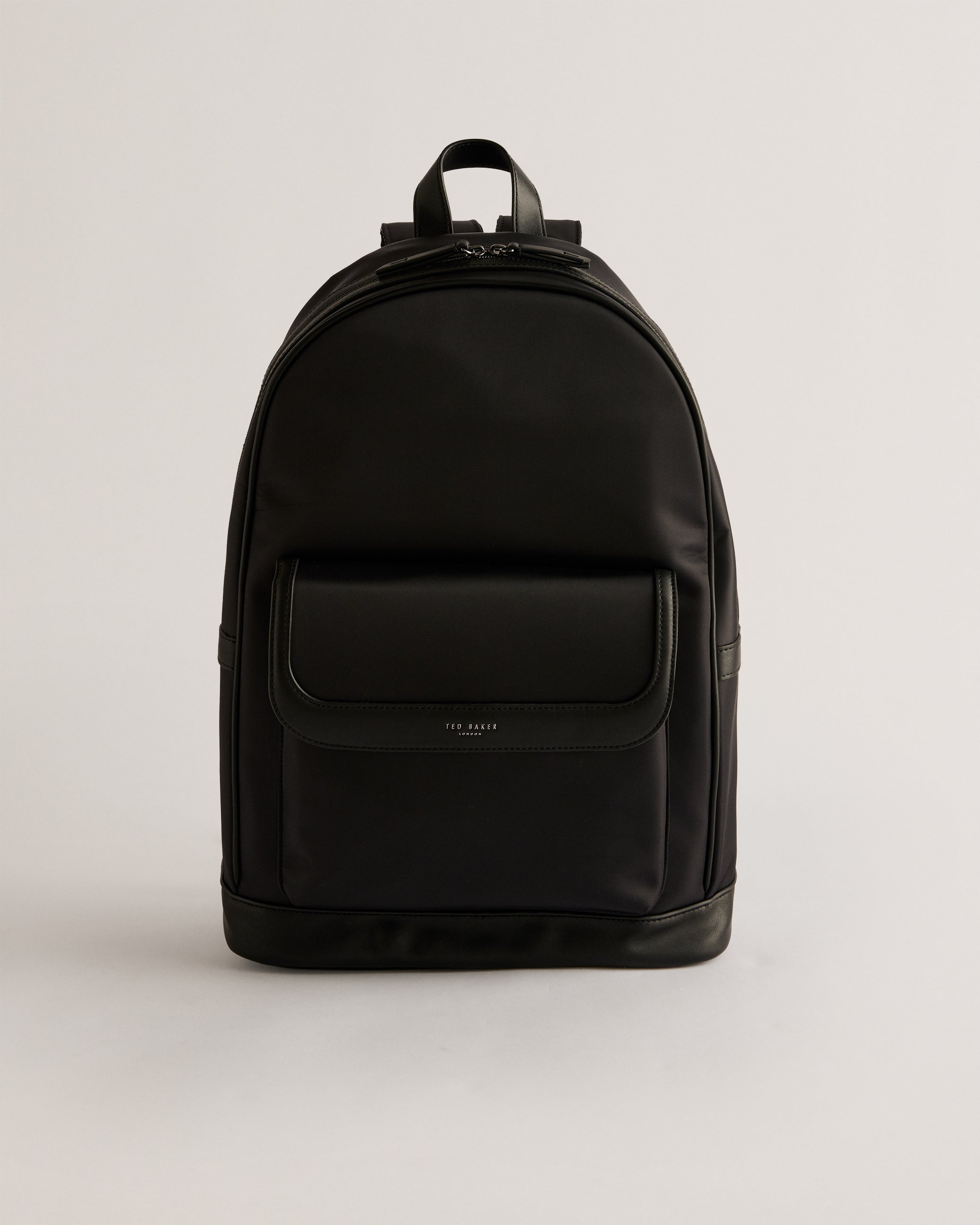 Jackks Nylon Laptop Backpack With PU Detail Black