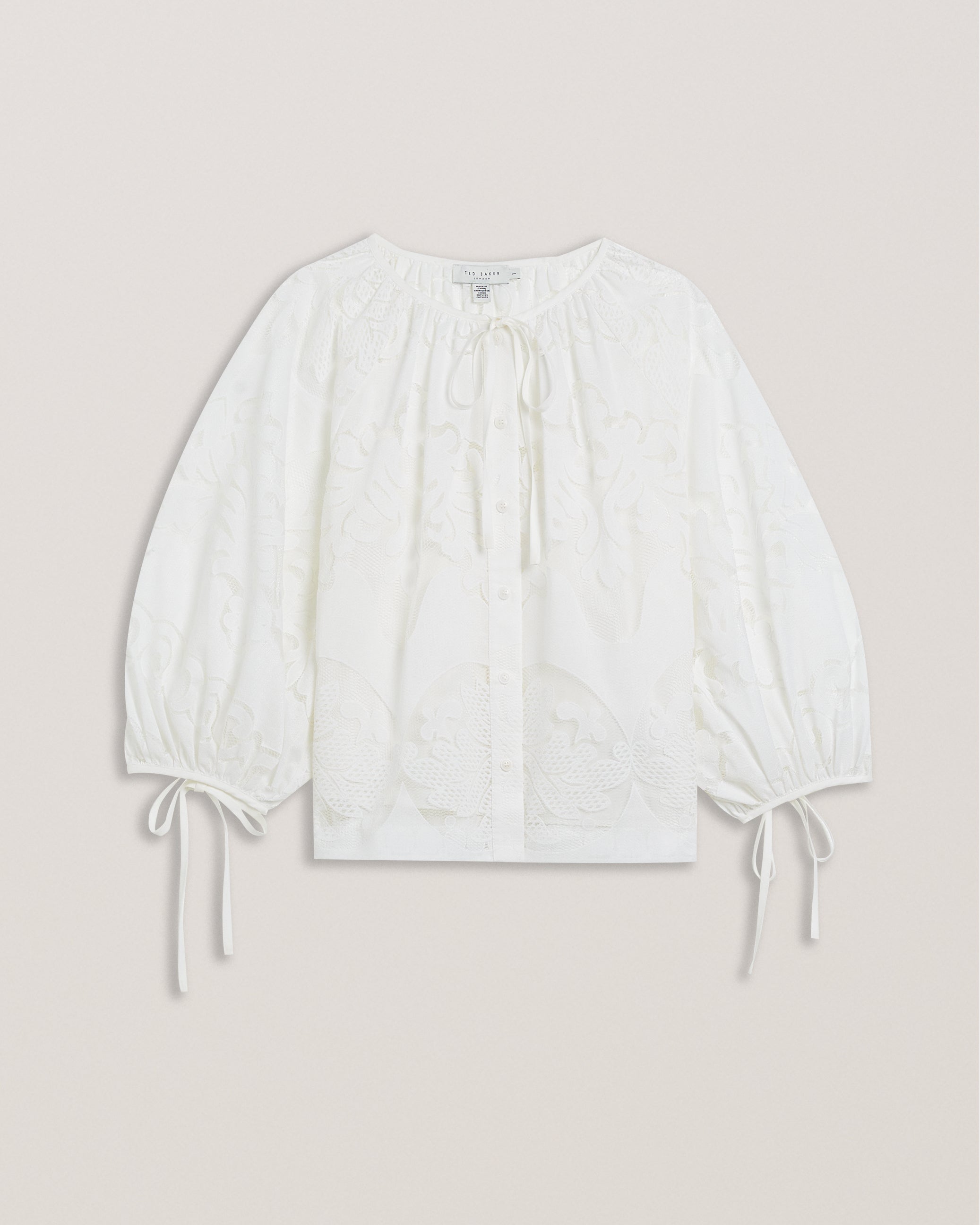 Lace puff sleeve top best sale