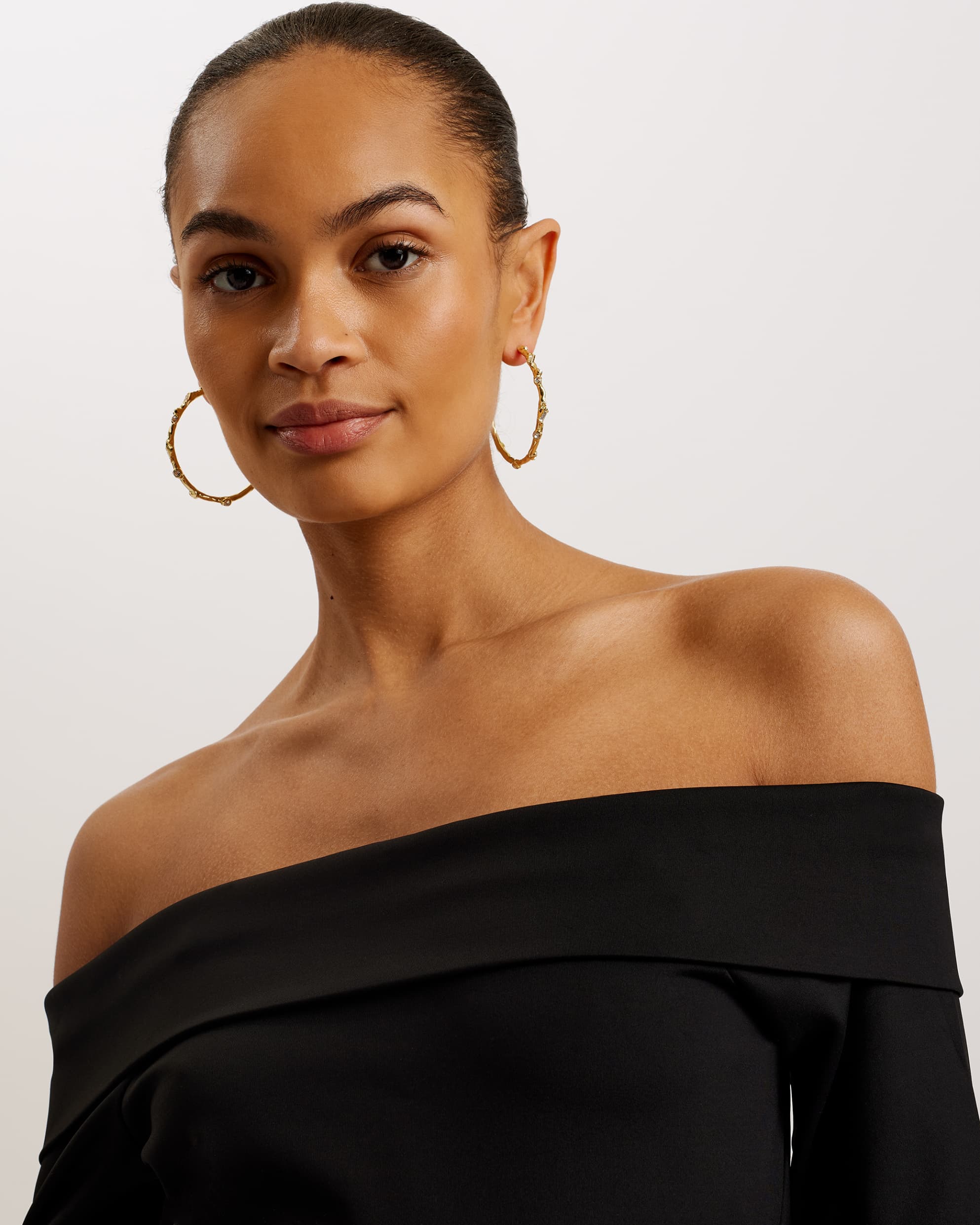 Phollyy Off The Shoulder Long Sleeve Top Black