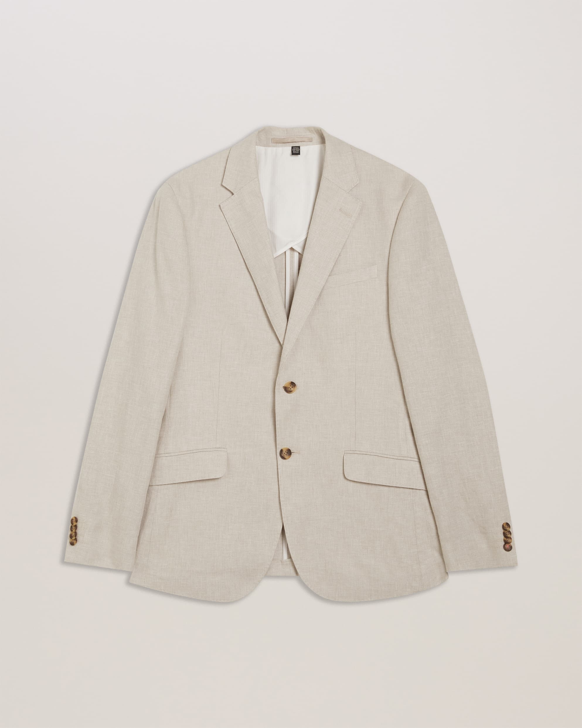 Damaskj Slim Fit Linen Blazer Natural