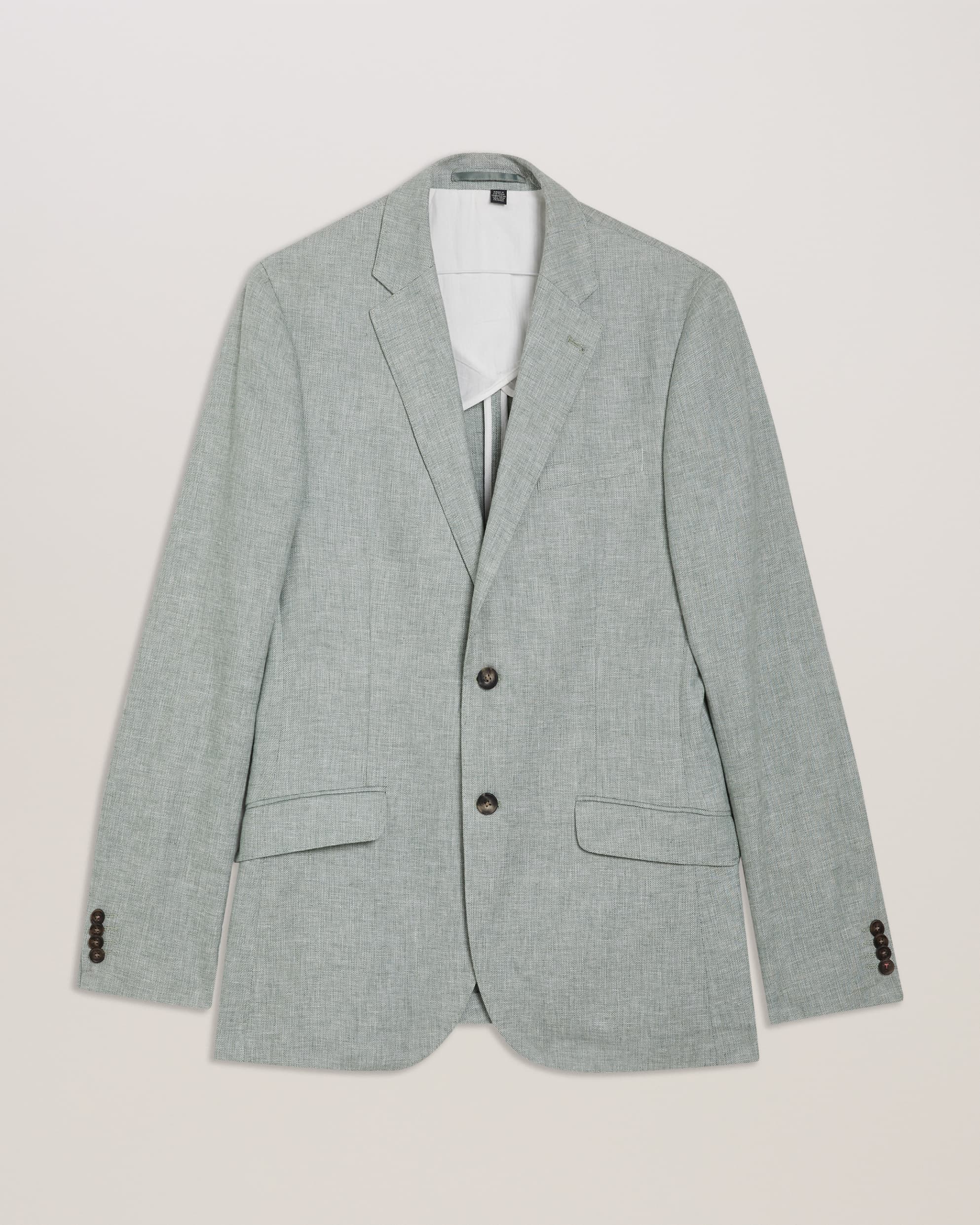 Damaskj Slim Fit Linen Blazer Olive