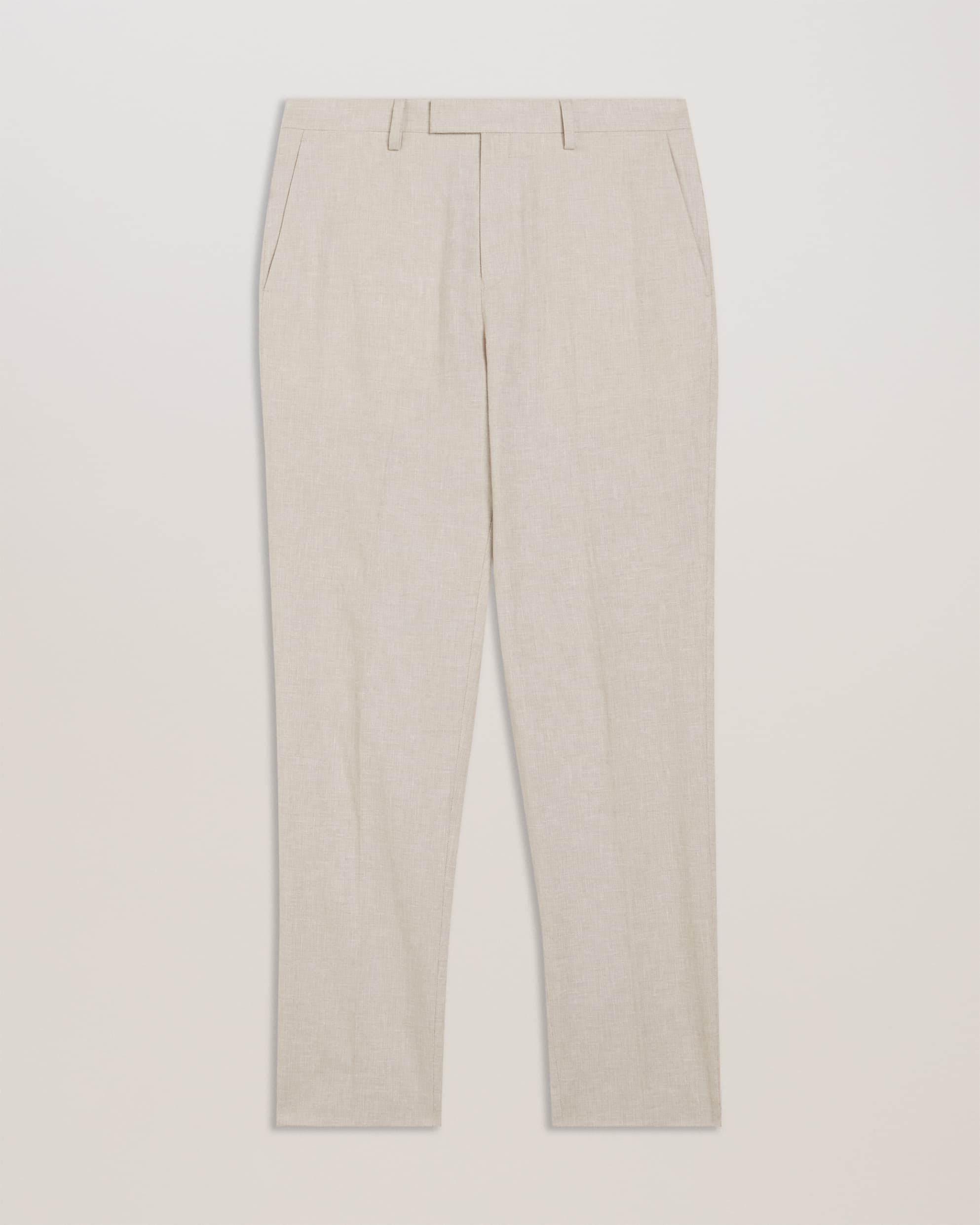 Damaskt Slim Fit Linen Tailored Trousers Natural