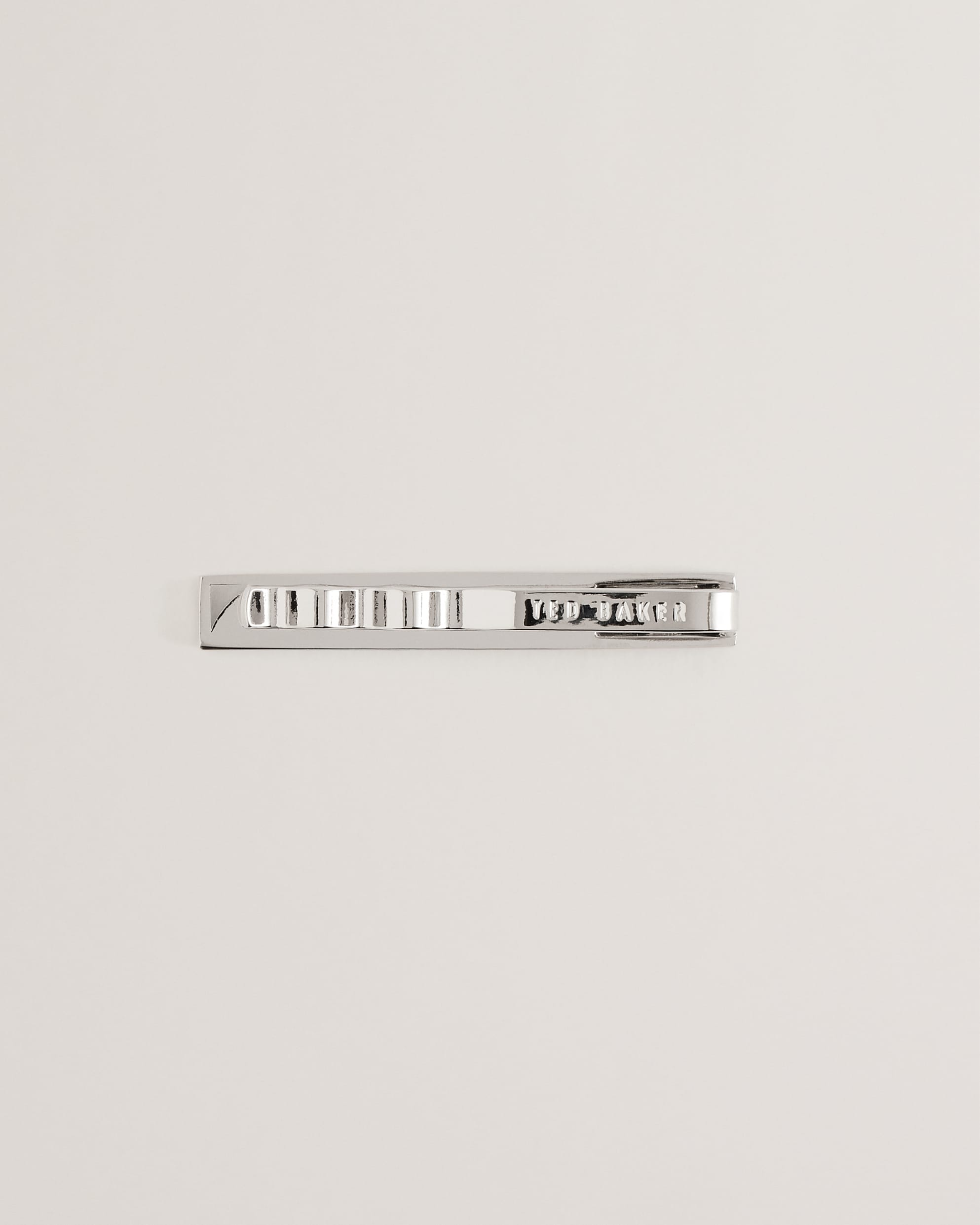 Curvi Branded Cut Out Detail Tie Bar Silver-Col – Ted Baker KSA