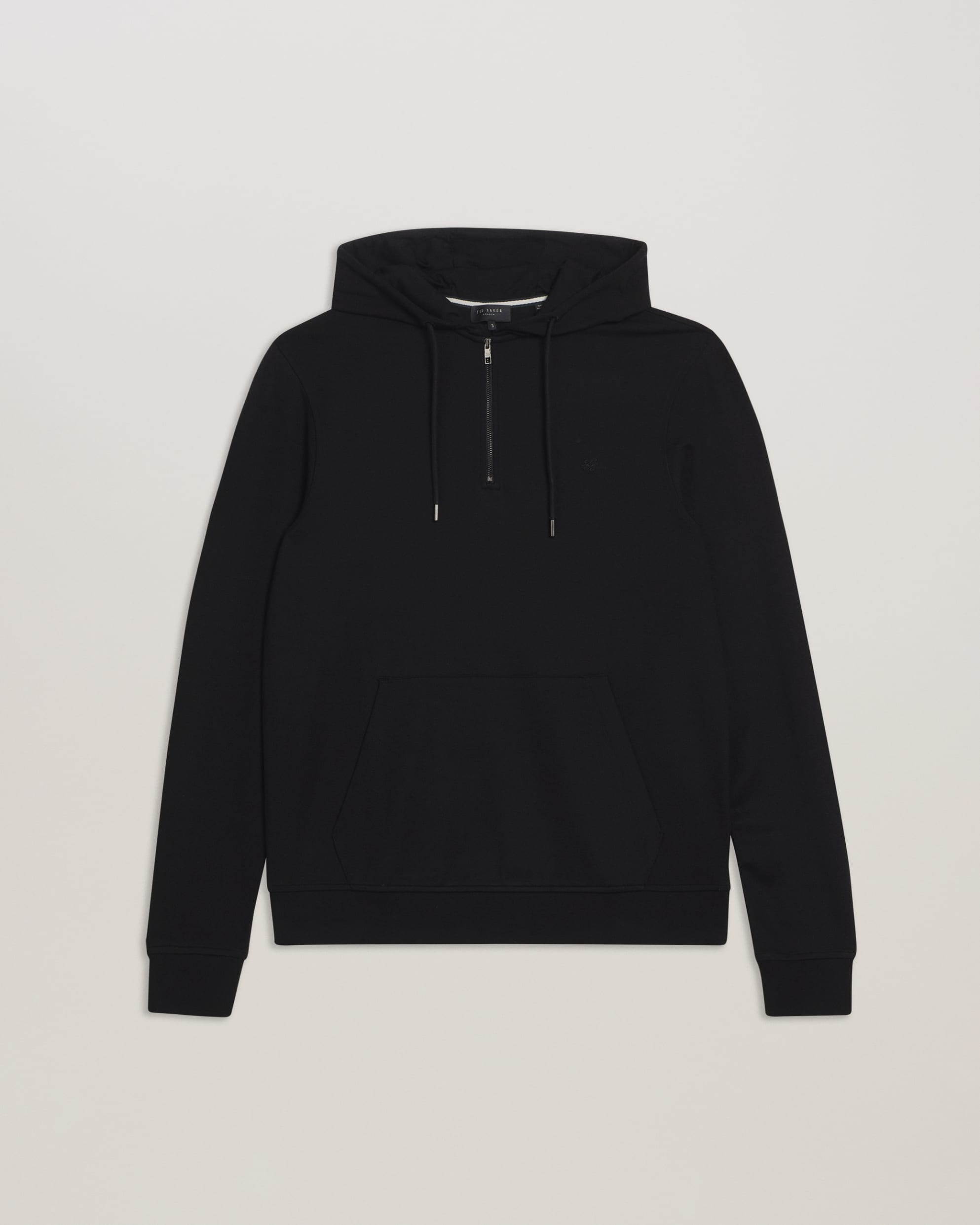 Caproe Long Sleeve Zip Neck Hoodie Black