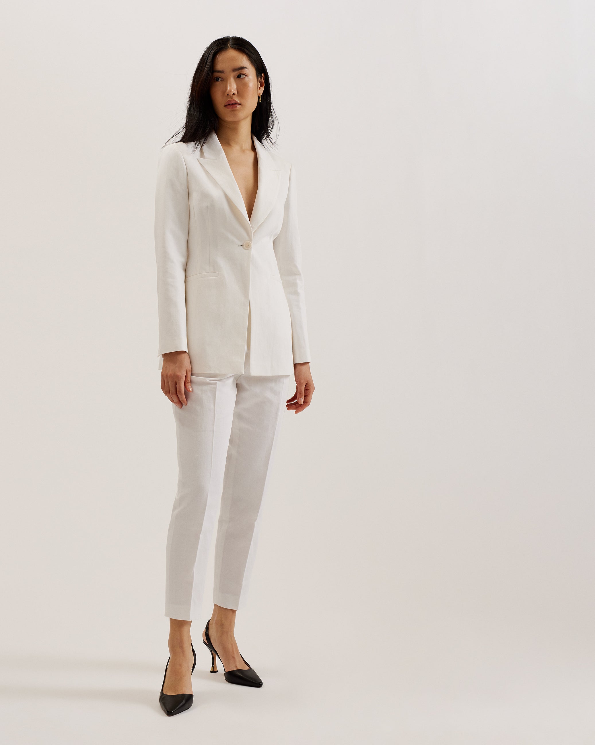 Musub Tailored Jacket With Faux Pockets White