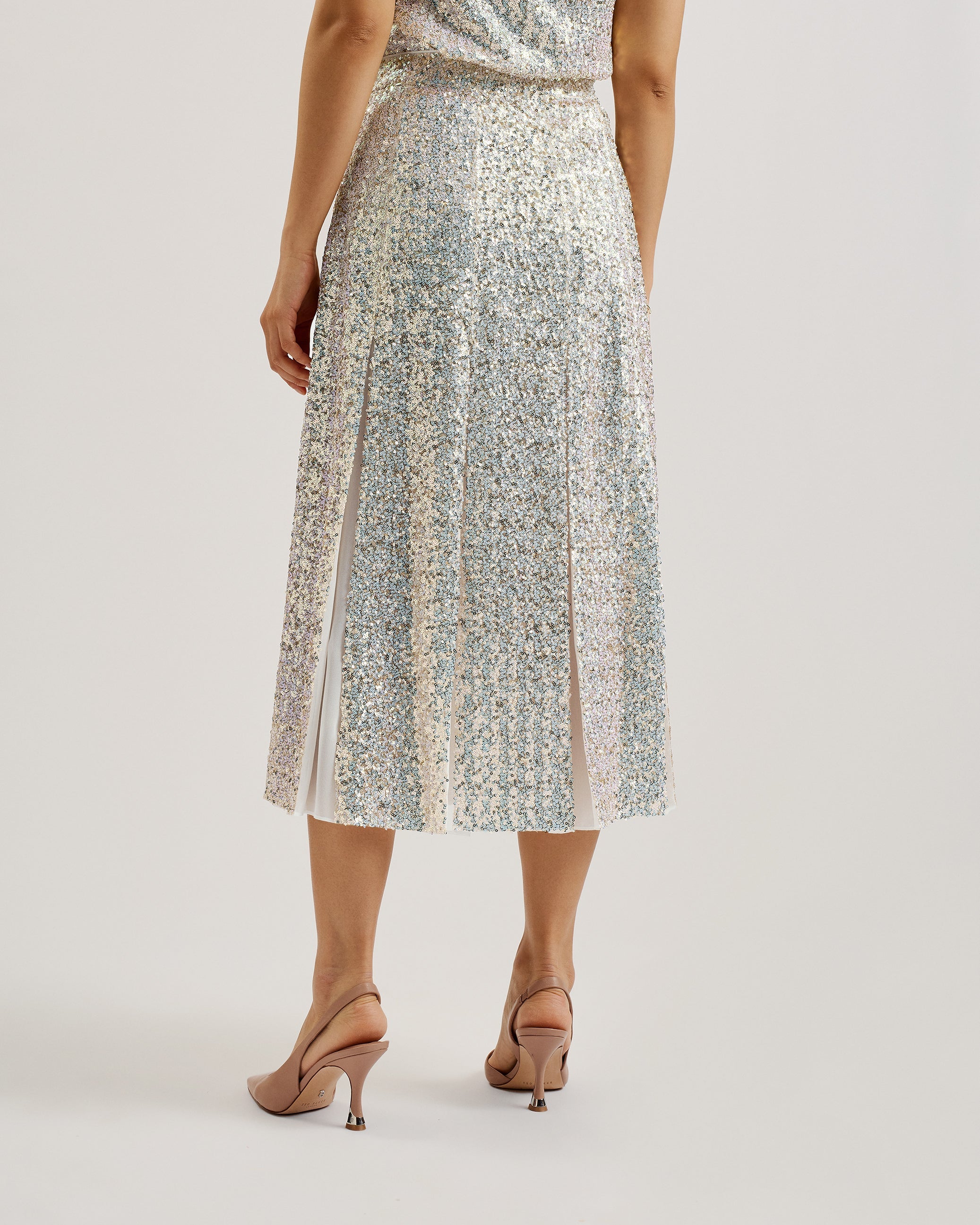 Kander A-Line Midi Skirt Ivory