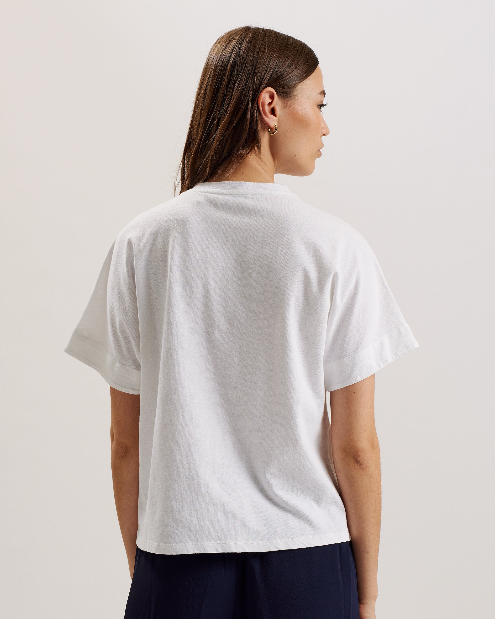 Shralee Embroidered Cut Out Tee White