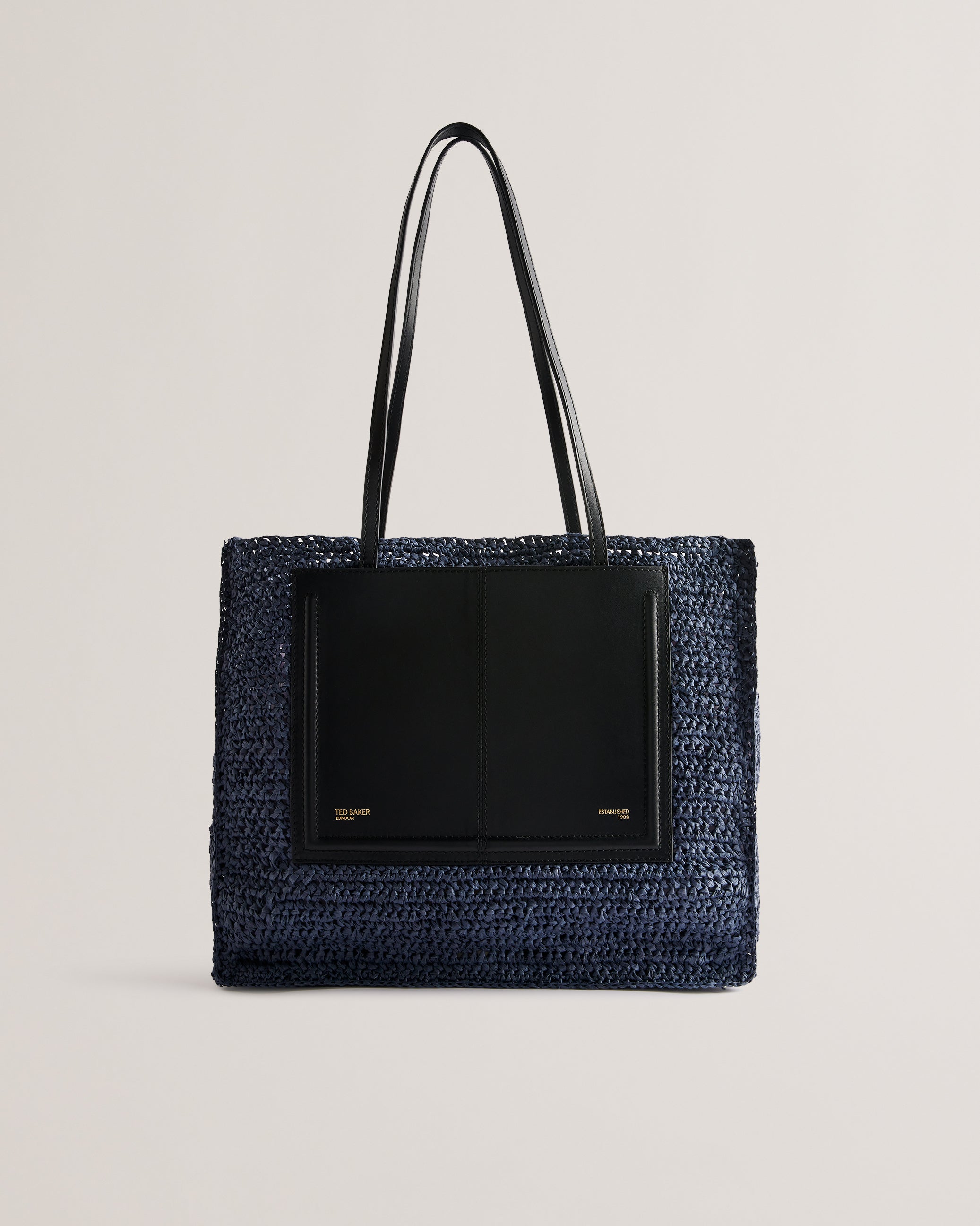 Ashvi Raffia Large Tote Bag Black