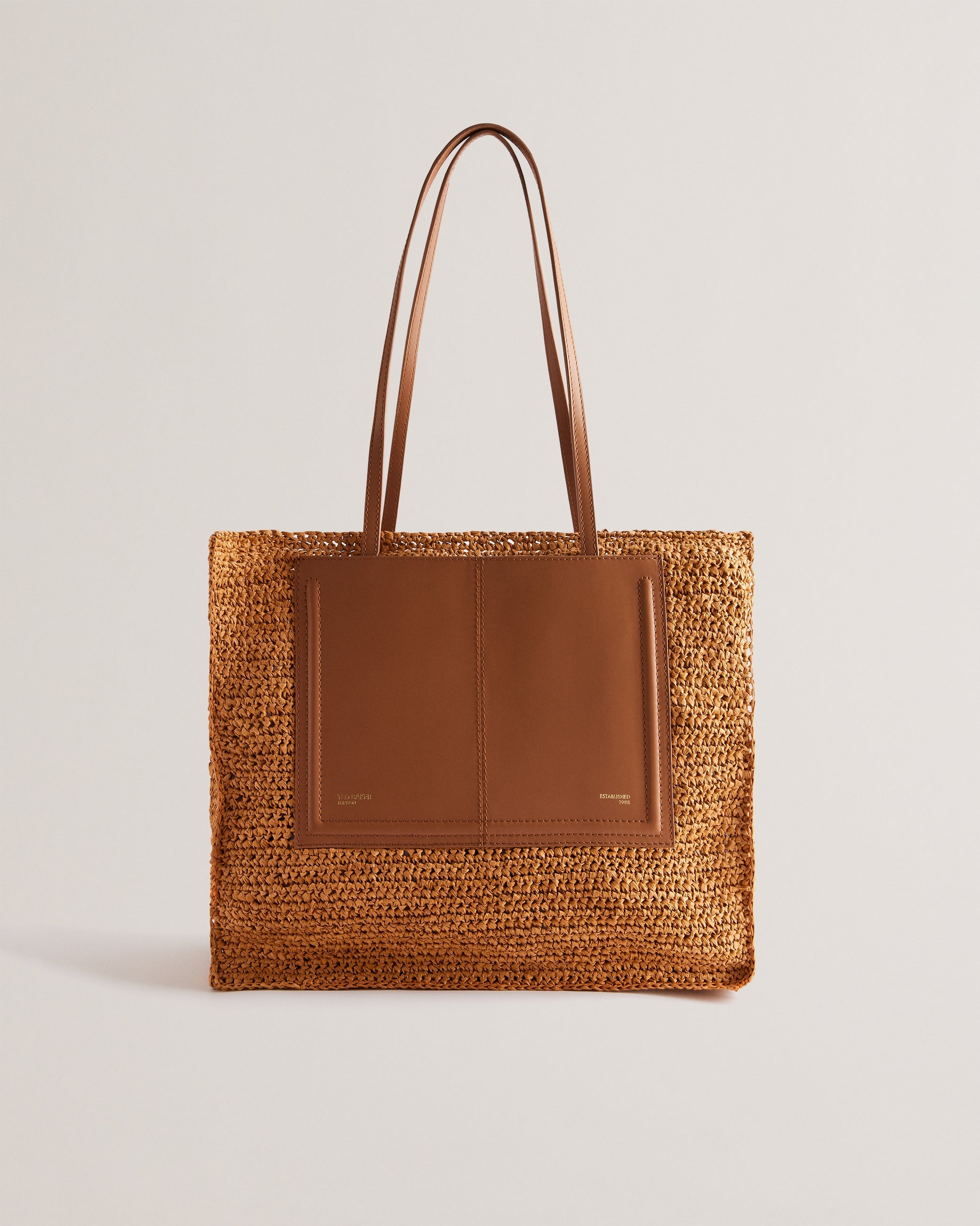 Ashvi Raffia Large Tote Bag Brown