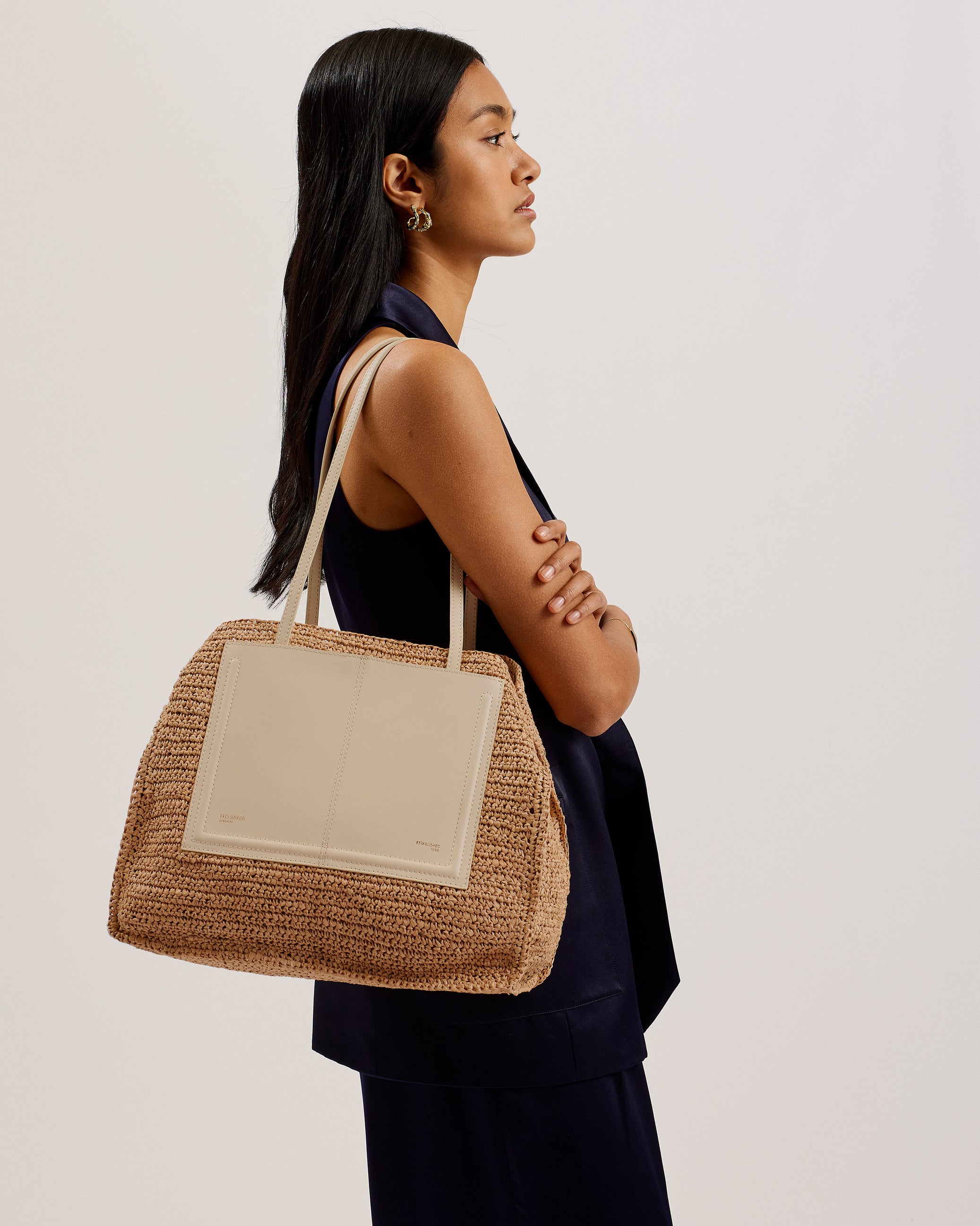 Ashvi Raffia Large Tote Bag Ivory