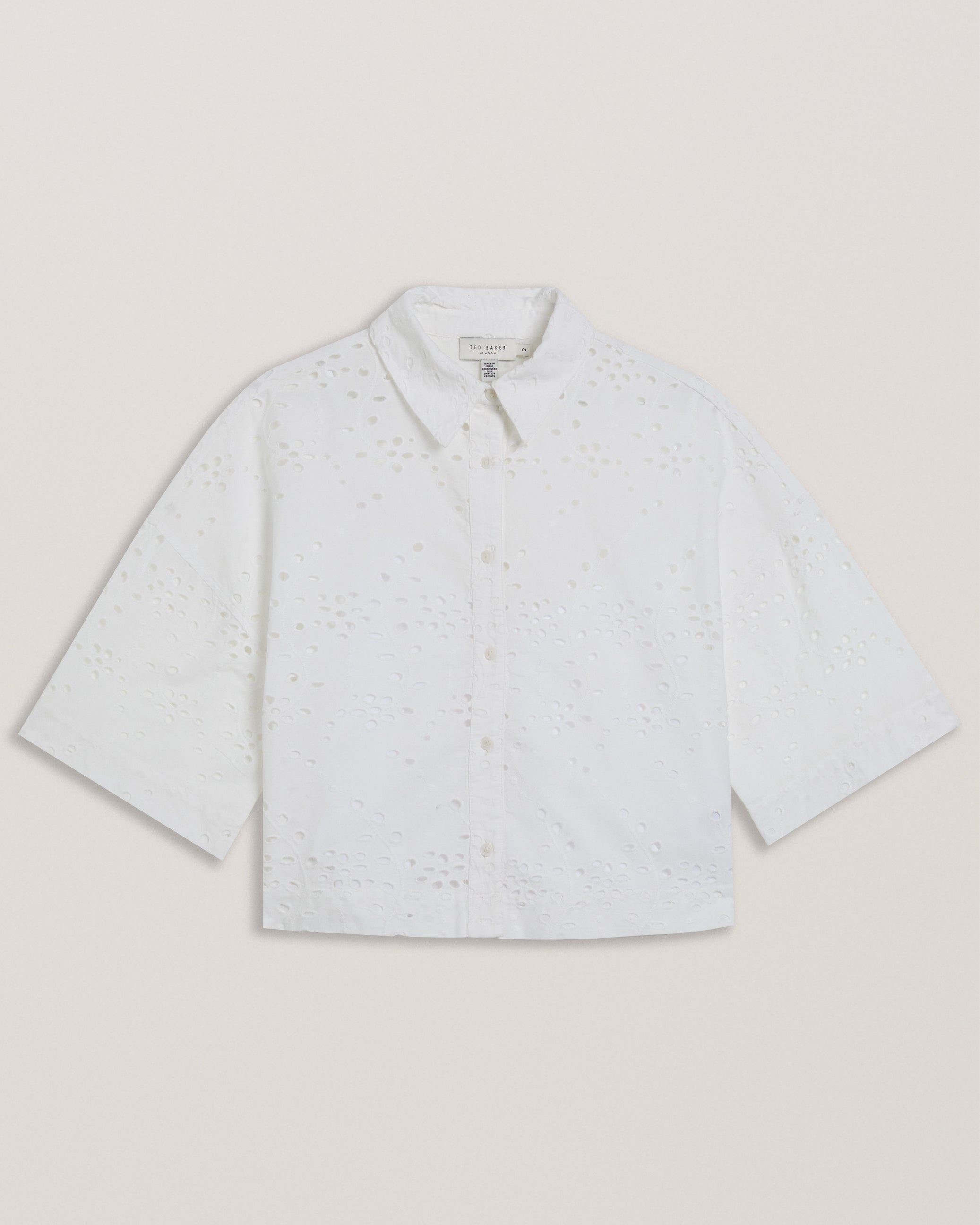 Kilkis Broderie Cropped Shirt White