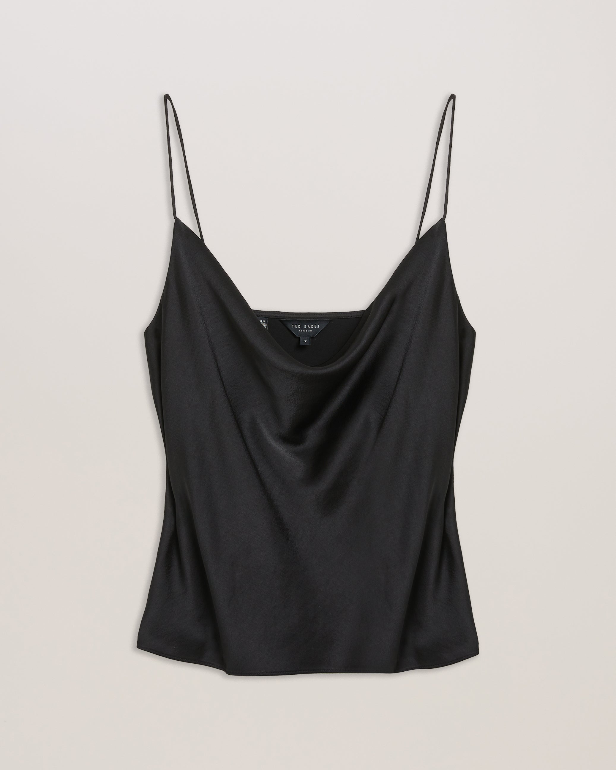 Black silk cowl neck cami online