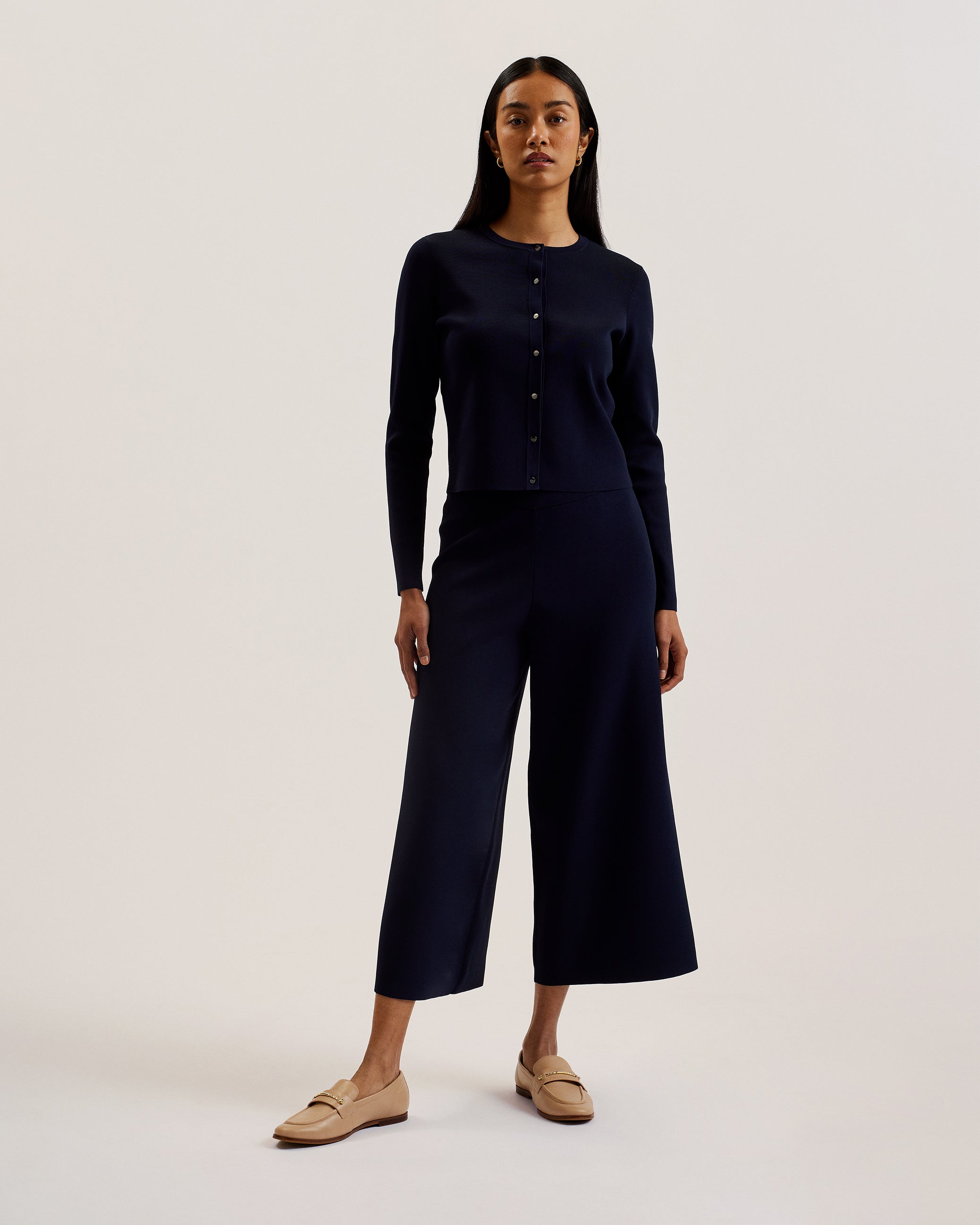 Tarlhaa Knitted Culotte Trouser Dk-Blue