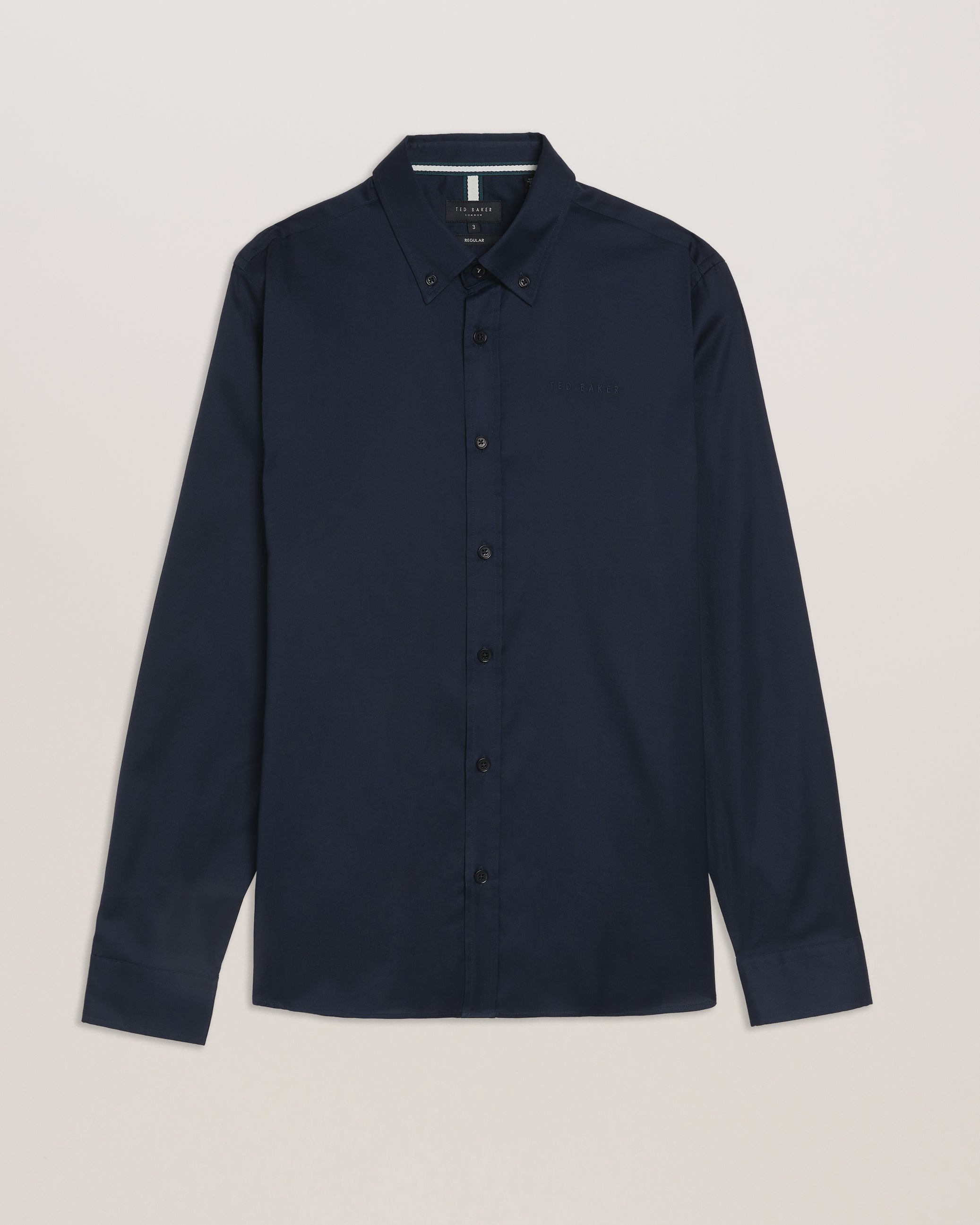 Allarde Long Sleeve Regular Branded Oxford Shirt Navy