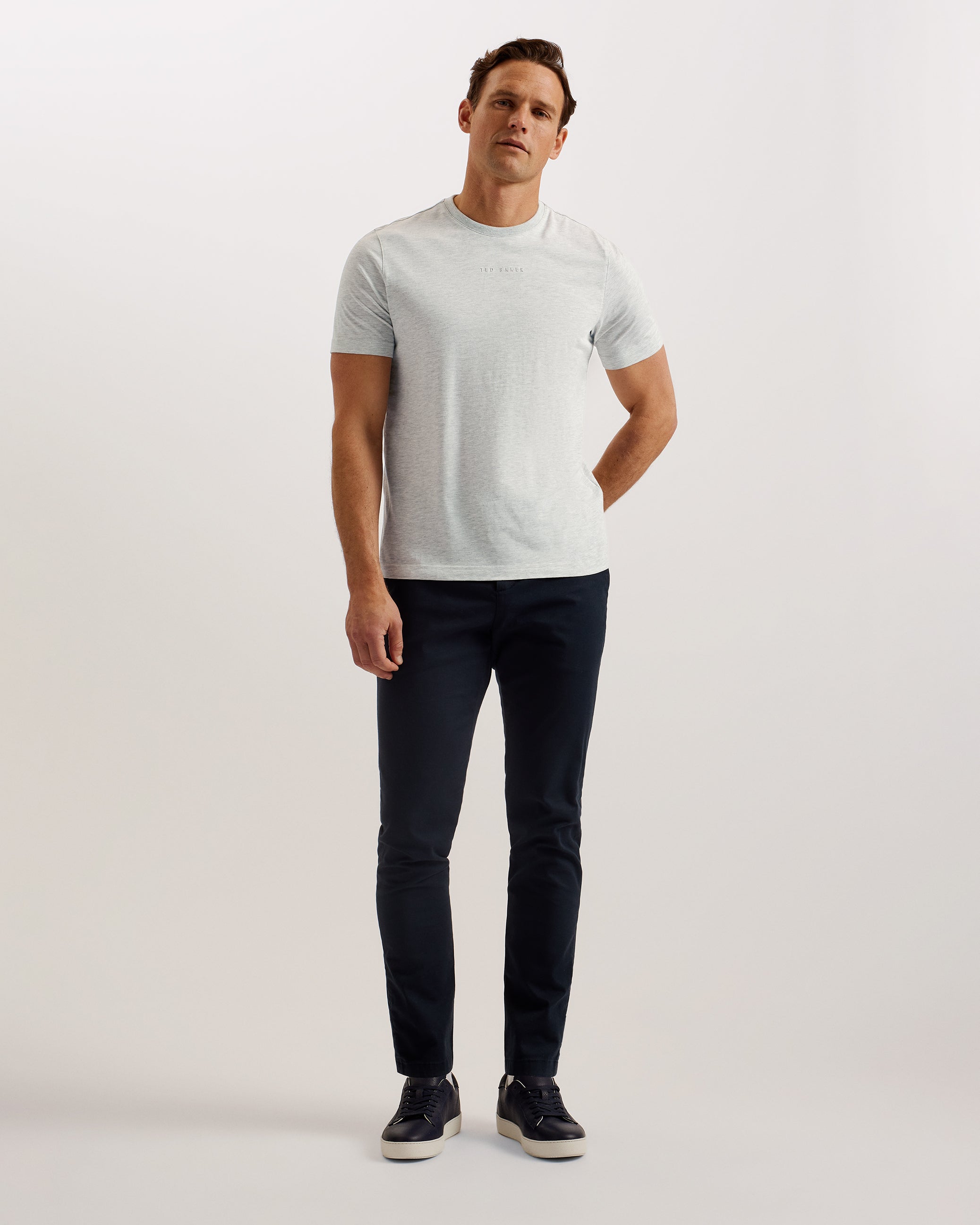 Wiskin Short Sleeve Regular Branded T-Shirt Grey-Marl